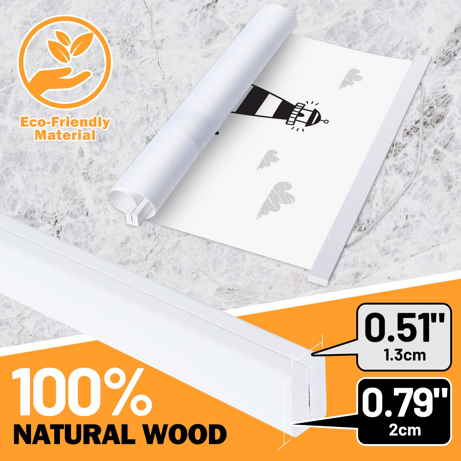 Benjia 14X22 14X20 Poster Frame, Magnetic Light Wood Wooden Frame Frames Hanger For Photo Picture Canvas Artwork Wall Hanging (1