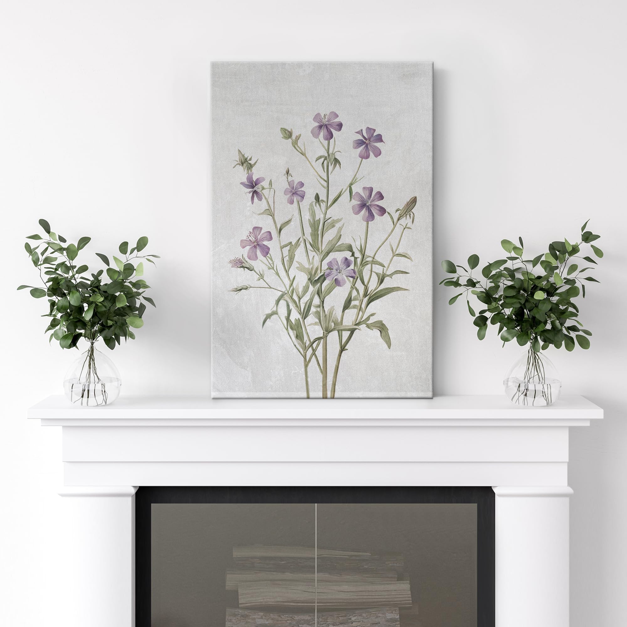 Wall26 Canvas Print Wall Art Purple Watercolor Wildflower Still Life Nature Wilderness Illustrations Modern Art Botanical Floral