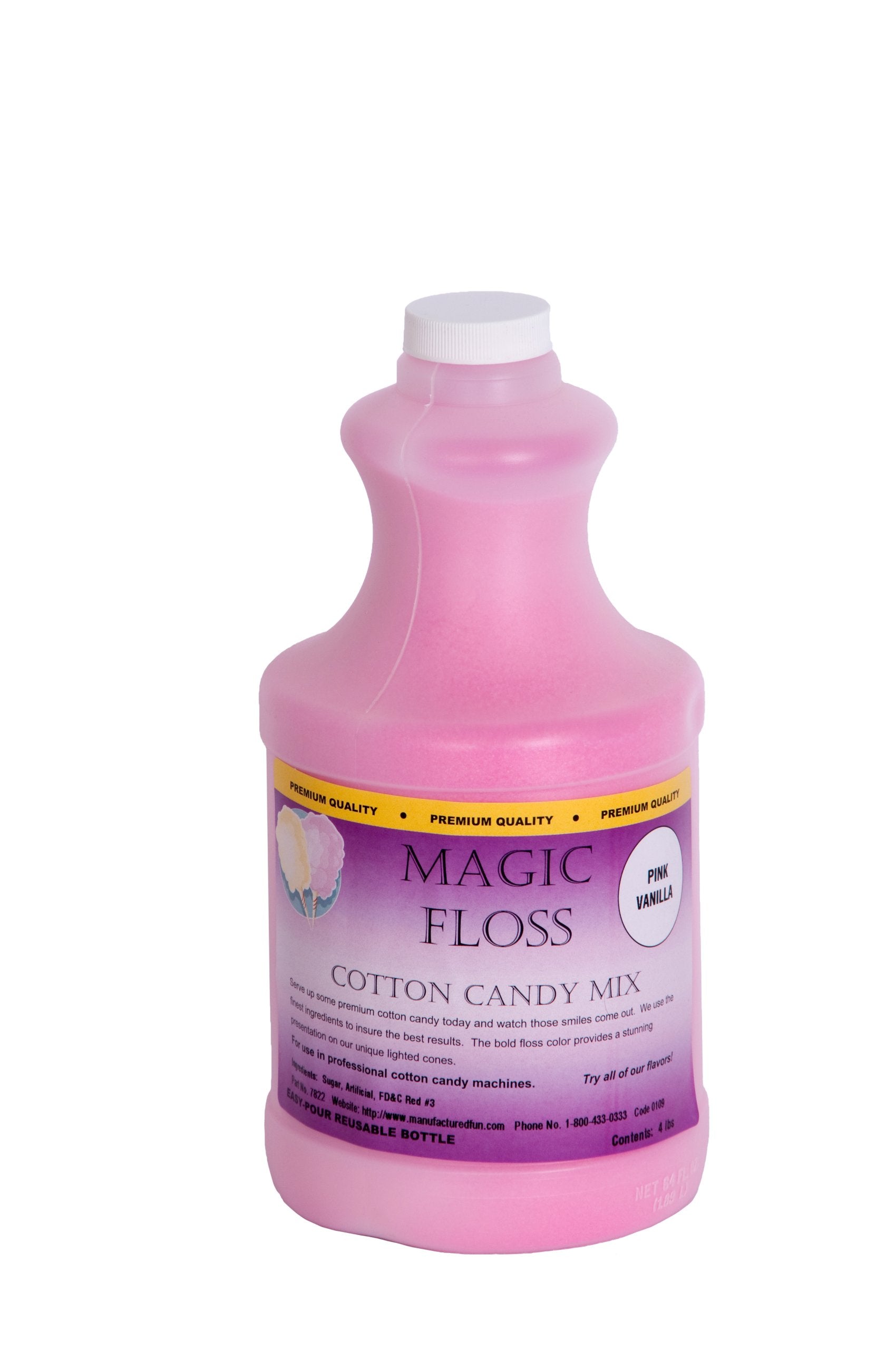 Paragon Magic Cotton Candy Floss, 4Pound Easy Pour Bottle (Pink Vanilla), (7822)