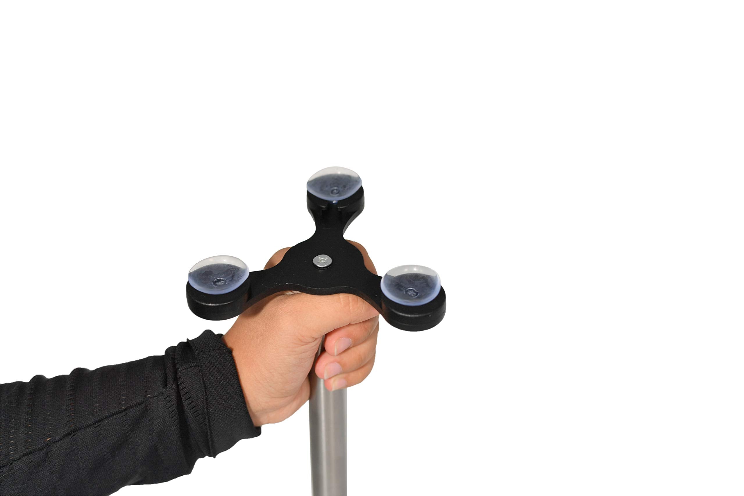 Home-X - Upright Suction Cup Countertop Stainless Steel Paper Towel Holder | Fits All Roll Sizes, Grips Tightly To Smooth Surfac