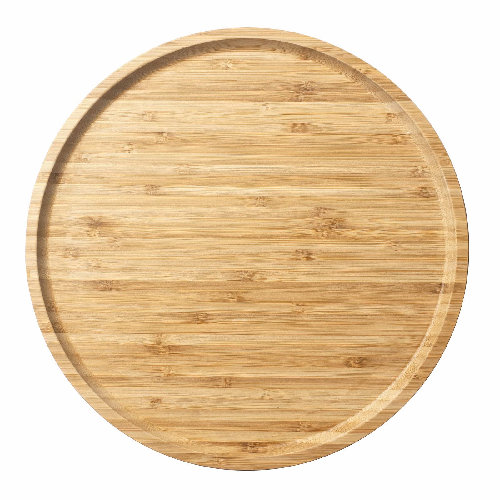 Yangqihome Bamboo Serving Platter, Round Wood Tray, Wooden Serving Tray, Fruit, Bread, Salad Plate, Round Wood Charcuterie Board