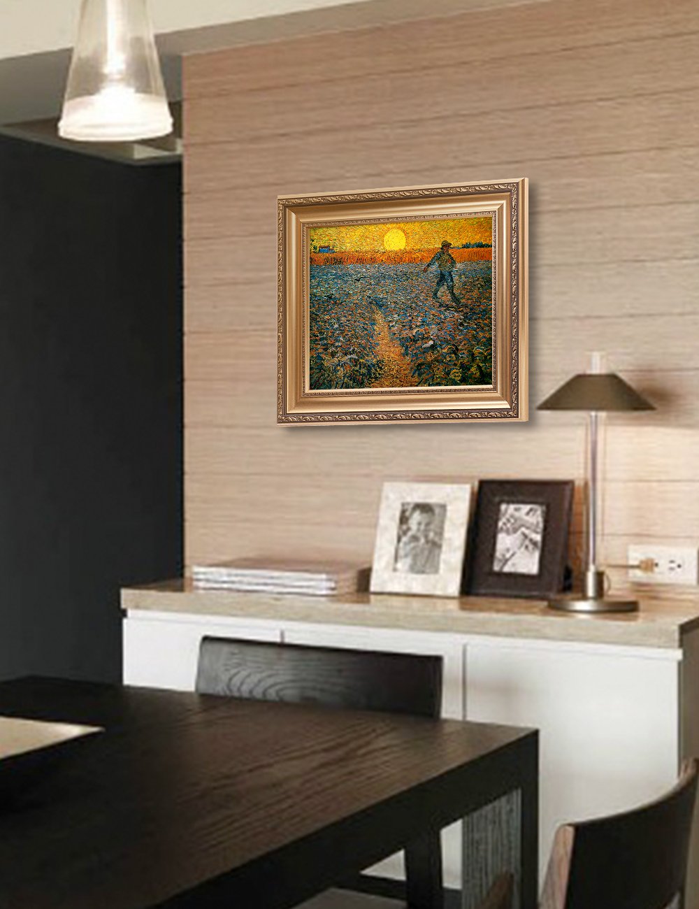 Decorarts - The Sower, Vincent Van Gogh Art Reproduction. Giclee Prints Match With Golden Framed For Wall Decor. Picture Size: 2