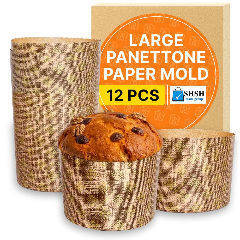 19 oz Panettone Paper Mold Large Pan | 12 Pack | Easter Bread Paper Mold Paska Kulich Pascha - Easter Bread Paper Baking Form Mo