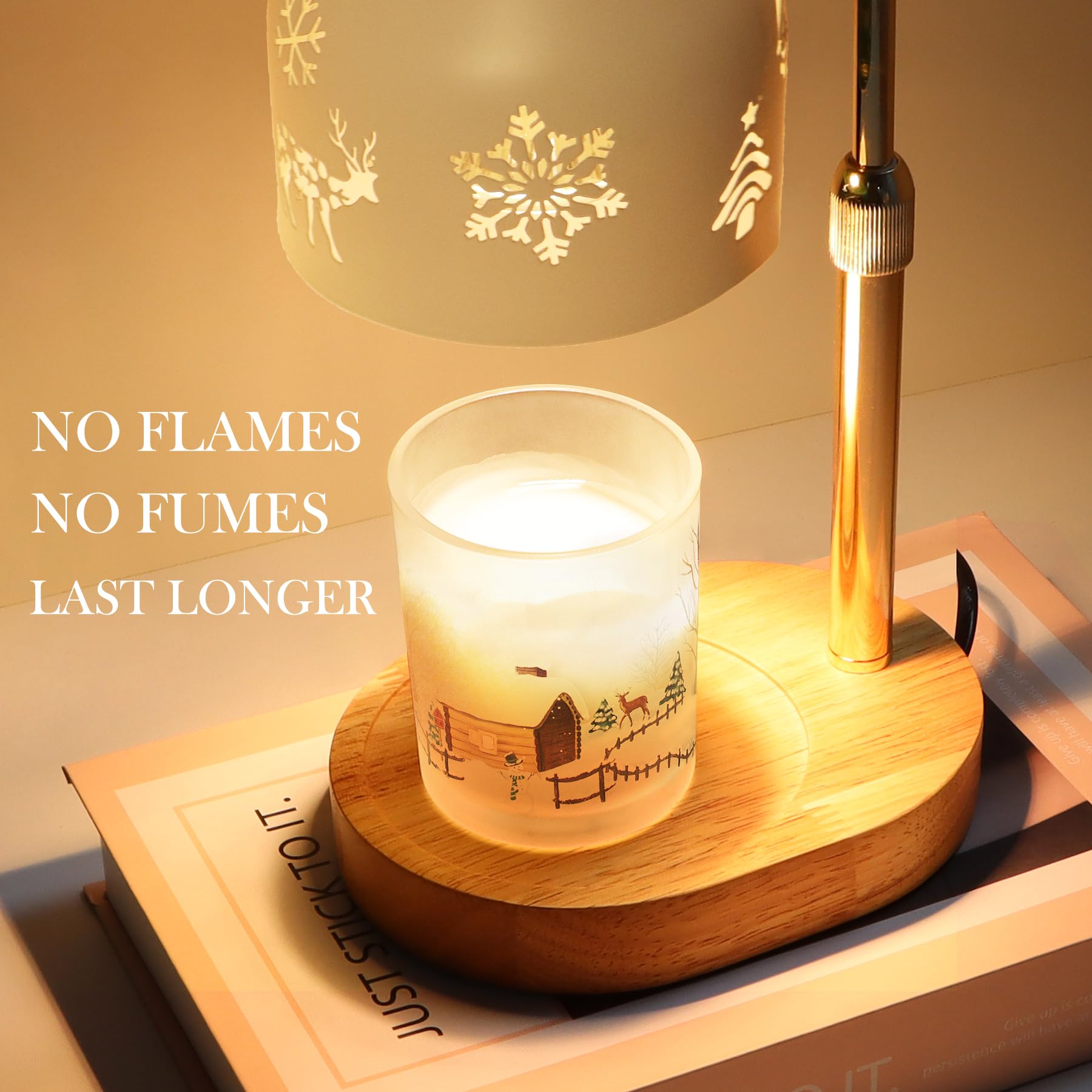 Loowoko Candle Warmer Lamp, Housewarming Gifts for New Home Decor, Dimmable Scented Wax Melt Warmer with Timer, 2 Bulbs, Gift fo