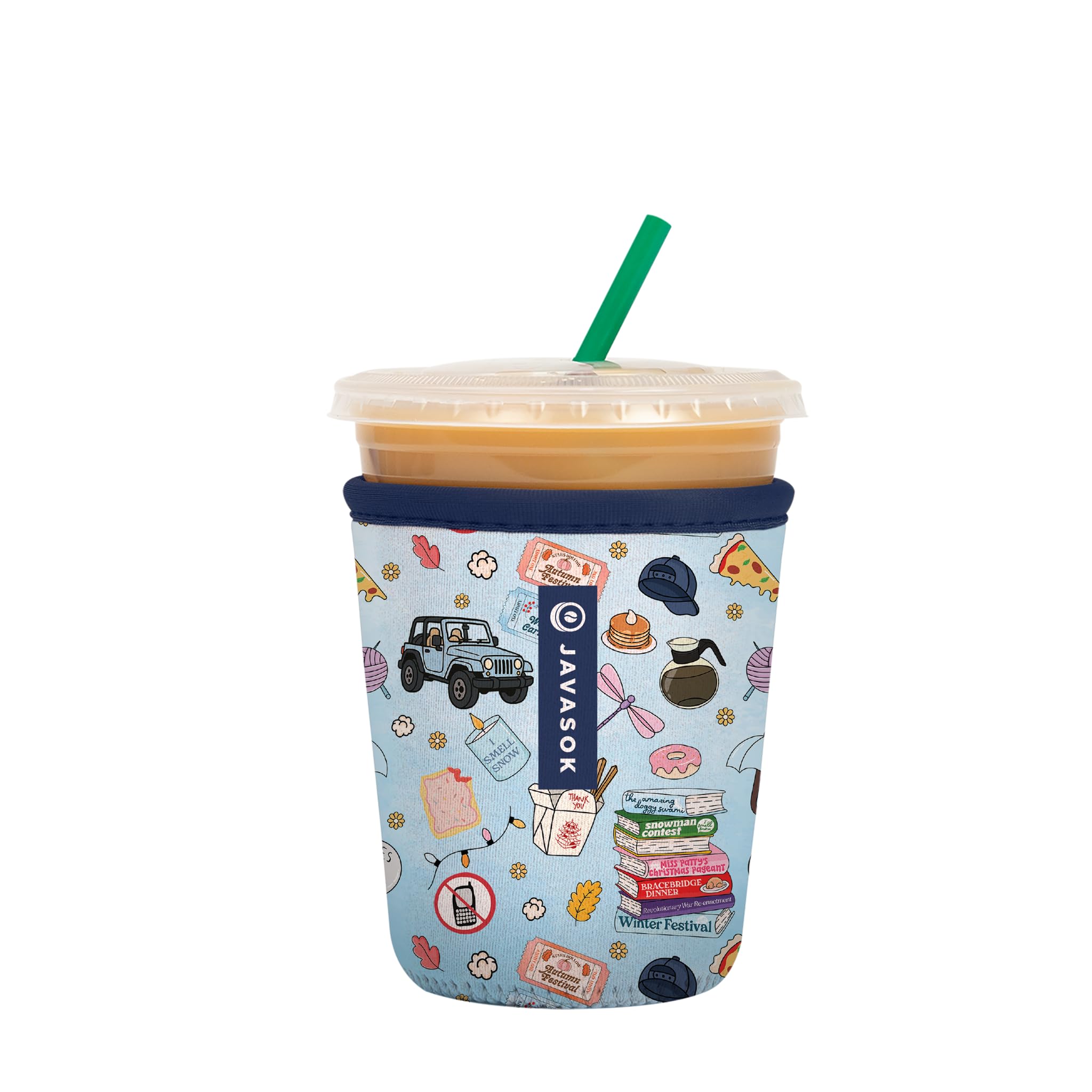 Sok It JavaSok Iced Coffee & Cold Soda Insulated Neoprene Cup Sleeve (Fast Talker, Small: 16-20oz)