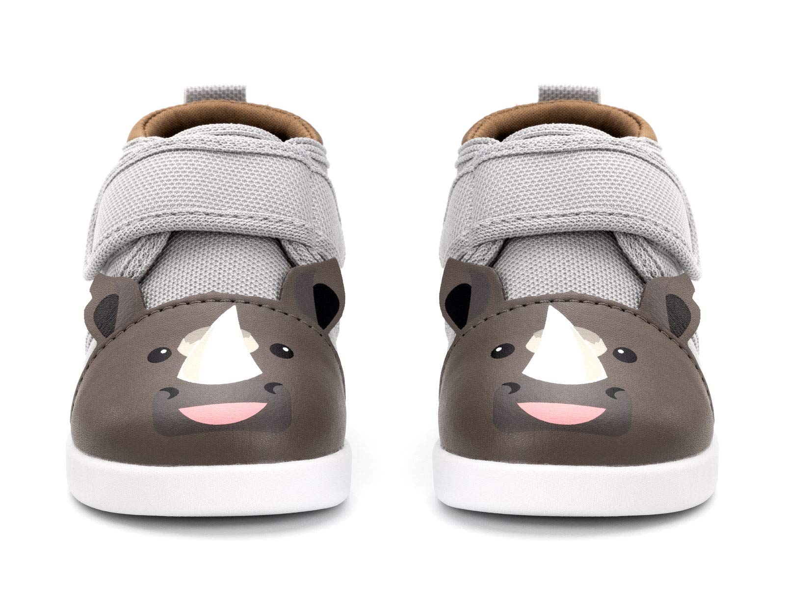 Ikiki Rhino Squeaky Shoes For Toddlers Wadjustable Squeaker Gray Girl Or Boy Shoes (Size 13, Rafiq Rumble)