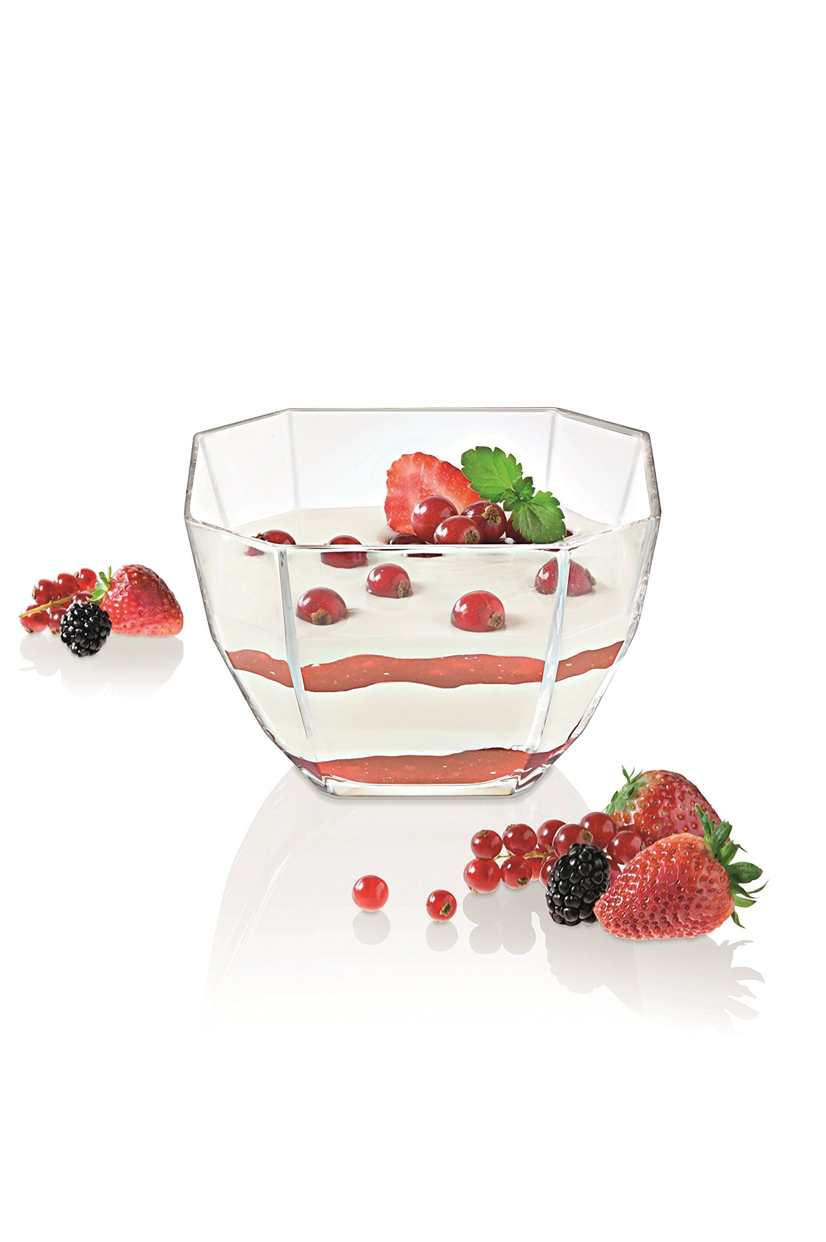 Barski - European Glass - Set Of 6 - Dinner - Octagon Plates - Each Plate Is 10.5'' Diameter - Made In Europe