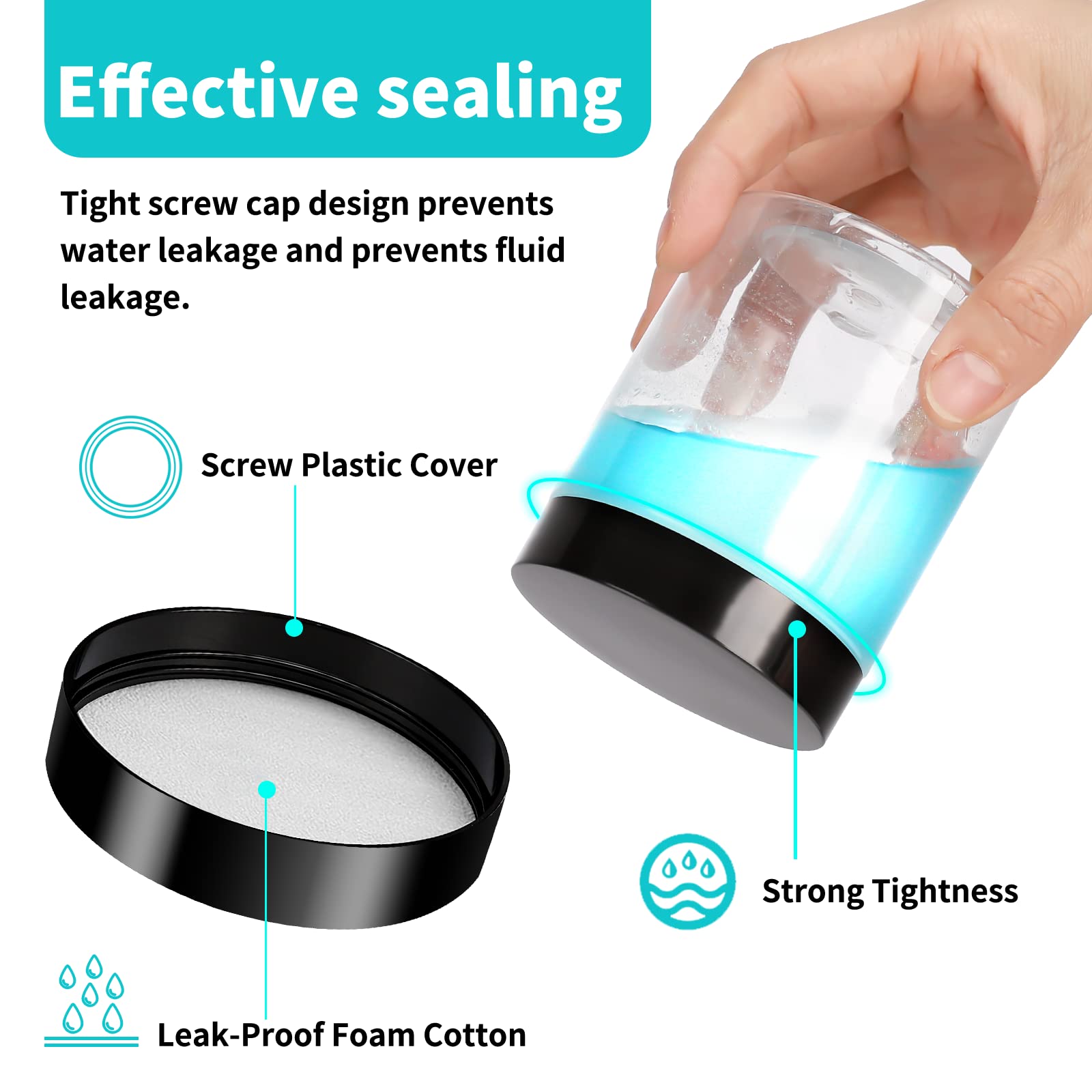 40 Pack Plastic Jars With Lids, Gencywe 8 Oz Clear Slime Cosmetics Containers With Pen And Labels, Leakproof Storage Jars, Pet E