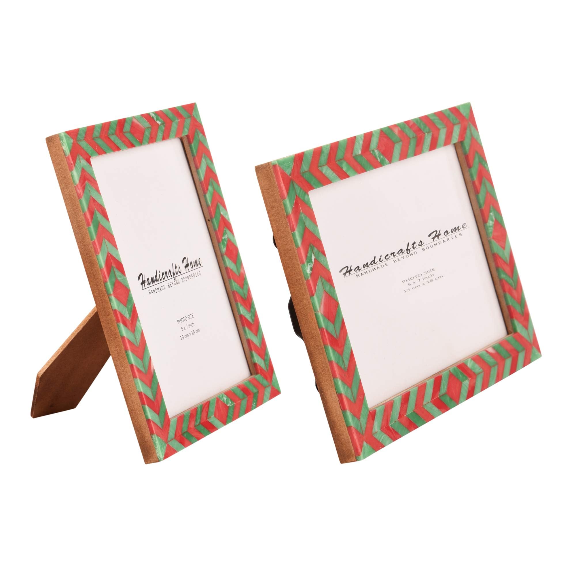Handicrafts Home 5x7 Picture Frames Pack of 2 - Lisbon Collection Handcrafted Photo Frames, Perfect for Wall & Tabletop Display,
