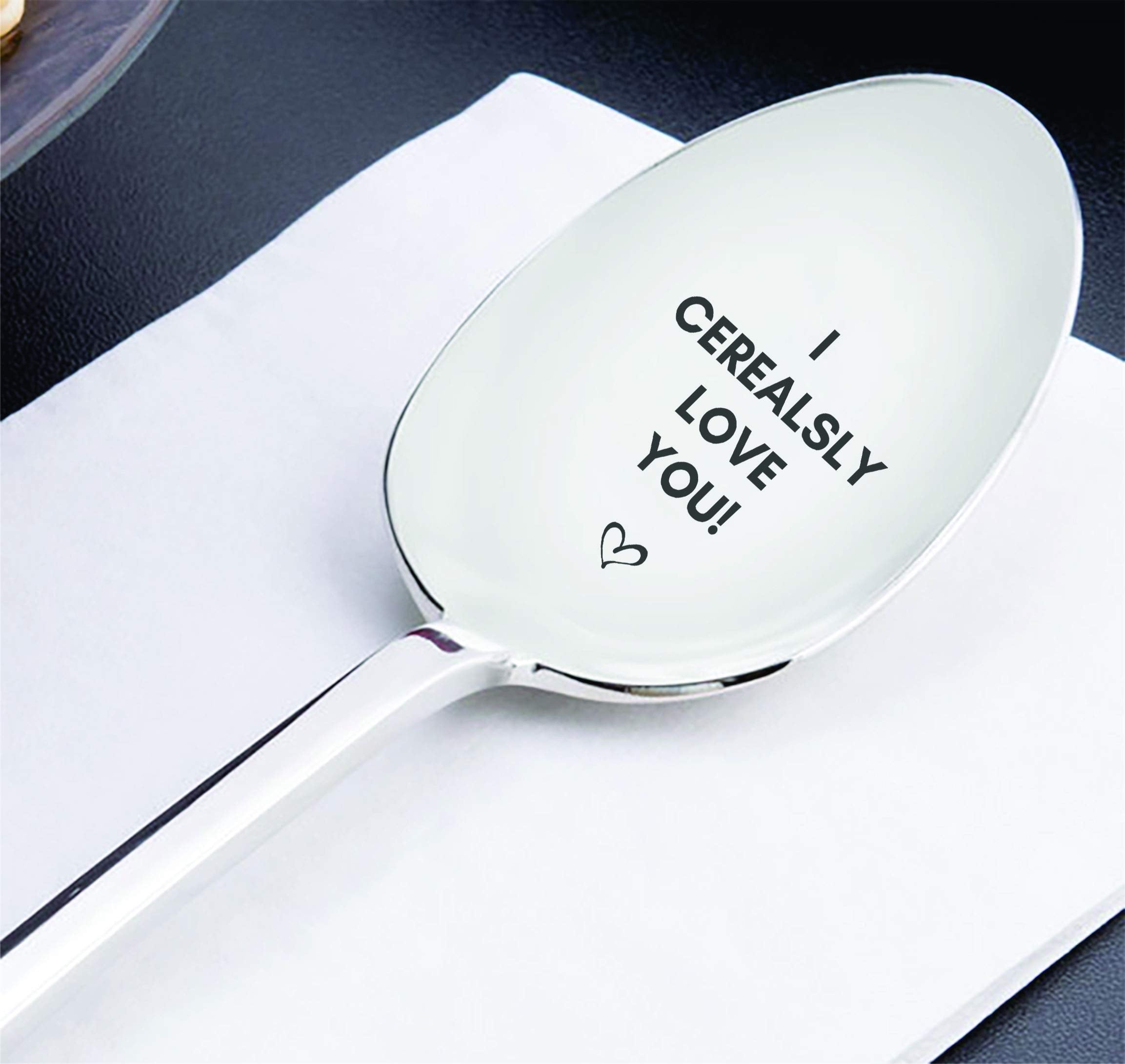 I Cerealsly Love You- Engraved Cereal Spoon | Wedding Present | Unique Cooking Gift | Token Of Love On Special Occasions | Valen