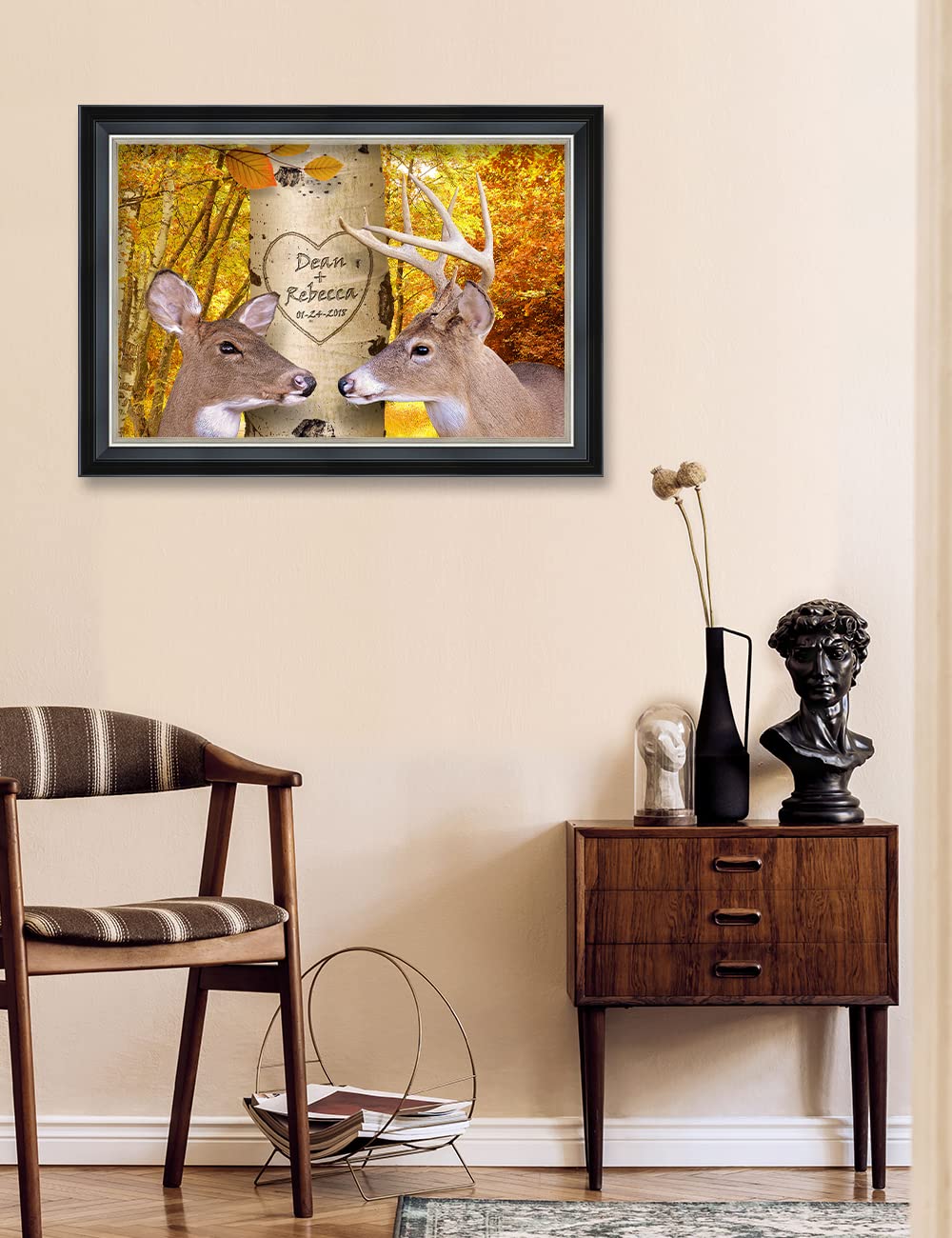 Ipic - Oh My Dear, Personalized Wall Art With Names And Date On, Giclee Prints With Solid Wood Frame, Custom Memorial Gifts For