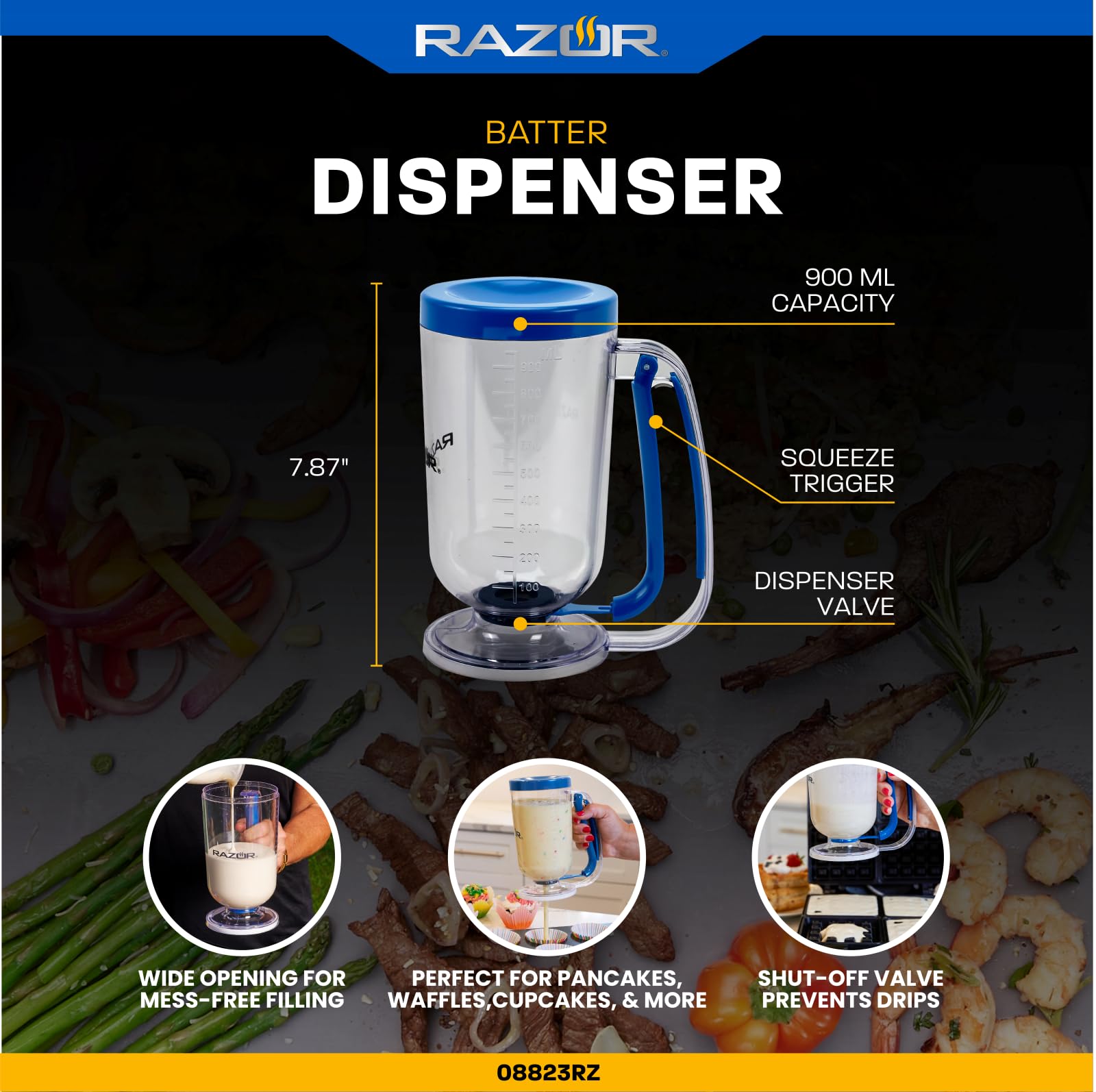 Razor Pancake Batter Dispenser | 08823Rz | Effortless Pancake Perfection & Master Fluffy Pancakes With Ease