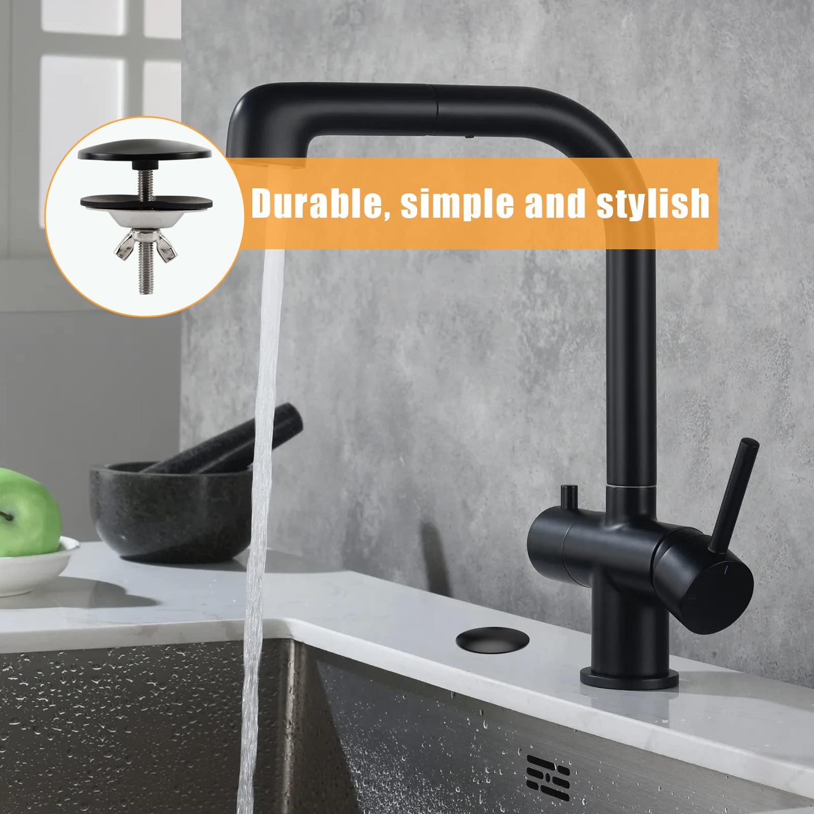 2 Pieces Kitchen Sink Hole Cover, Stainless Steel Faucet Hole Cover, Sink Accessories Washbasin Hole Sealing Plug For Leakage Pr