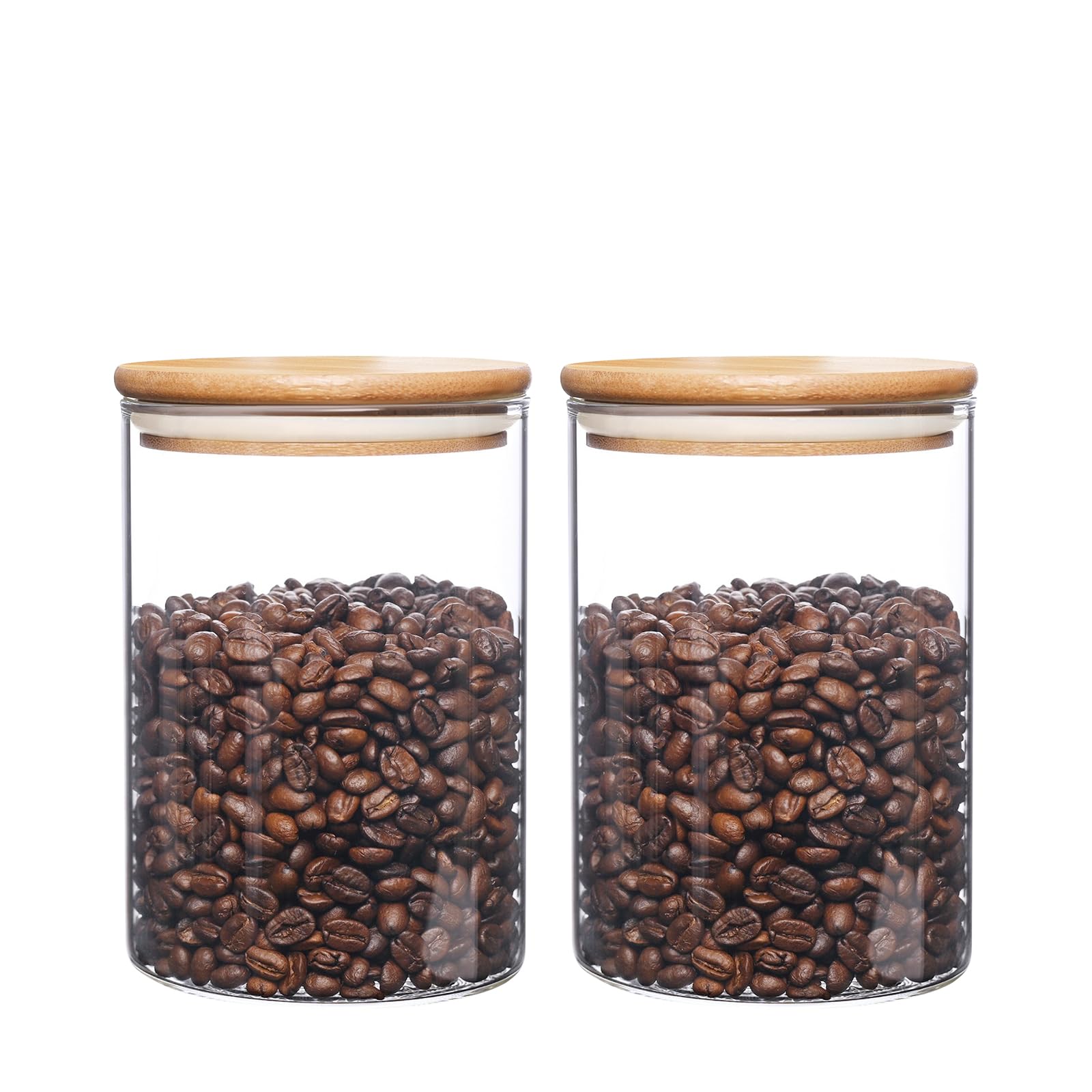Umieo Glass Food Storage Containers With Lids, Small Storage Containers 27Oz Set Of 2, Glass Storage Jars With Airtight Lids For