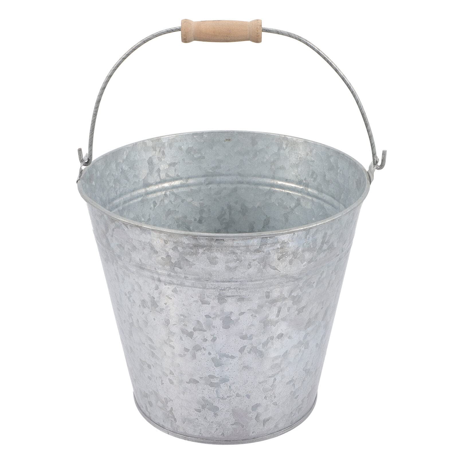 Alipis Small Galvanized Metal Buckets With Handles Rustic Farmhouse Tin Pails Flower Pots Planters Ice Bucket Vase Ash Bucket Pe