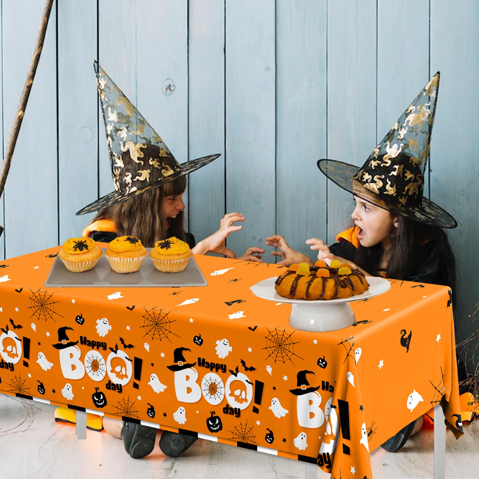 Lenyunge Boo Day Party Decorations,3pcs Halloween Party Boo Day Tablecloths Waterproof Plastic Ghost Table Covers Supplies for H