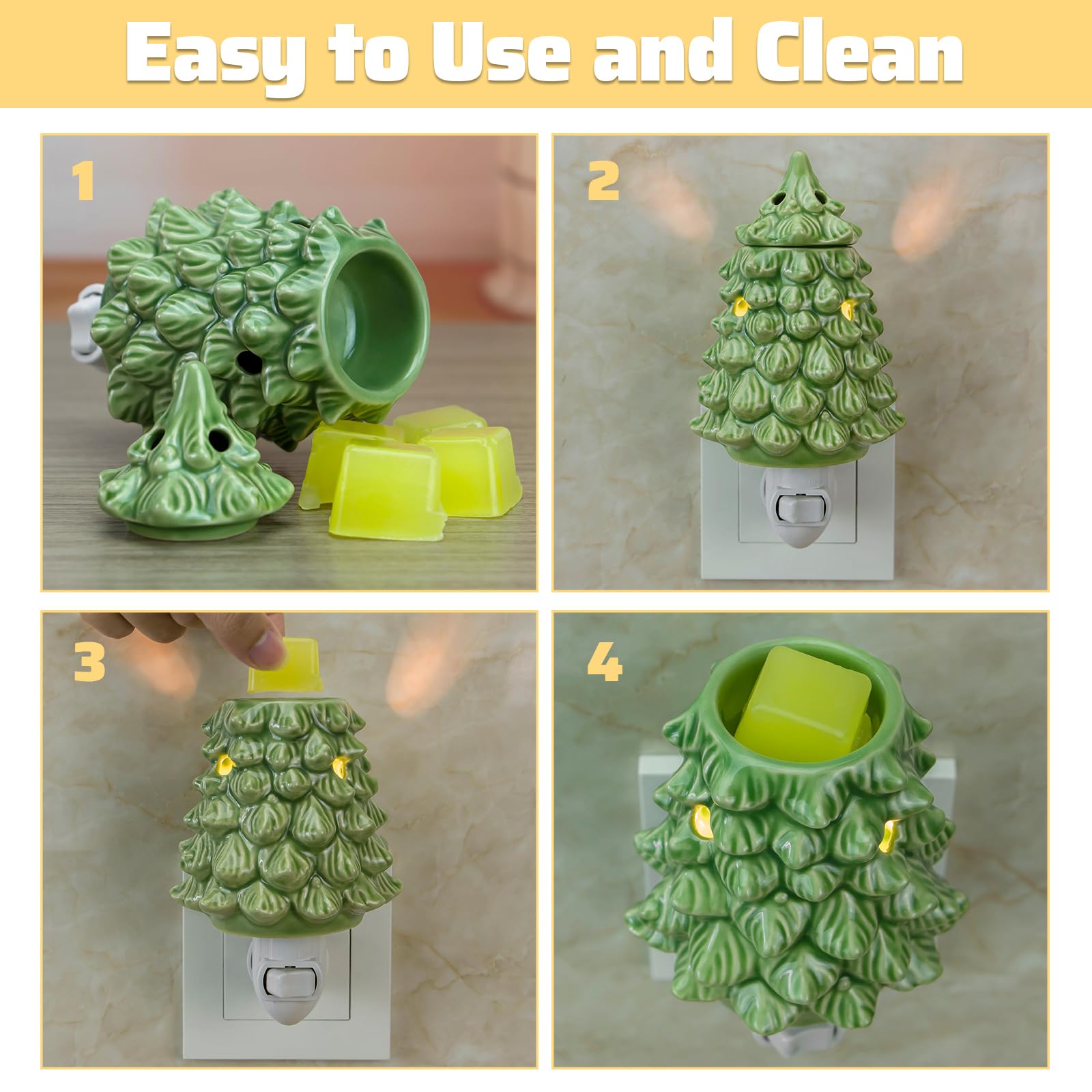 STARMOON Pluggable Fragrance Warmer Wax Melter for Christmas Decoration Home/Dorm/Office No Flame No Smoke No Soot Packaged Toge