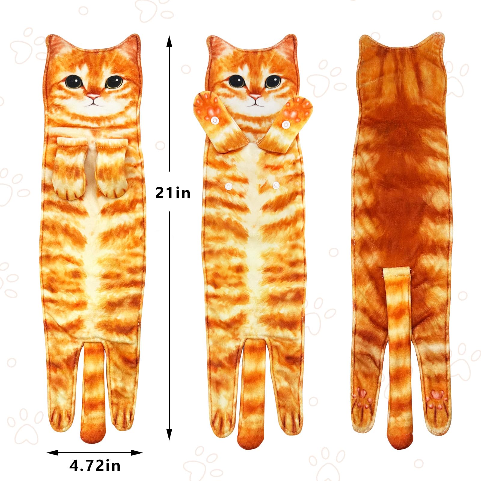 Pat Juumg Funny Cat Hand Towels For Bathroom Kitchen Decor Cat Towel,Cute Decorative Hanging Face Towels,Super Absorbent Soft, H