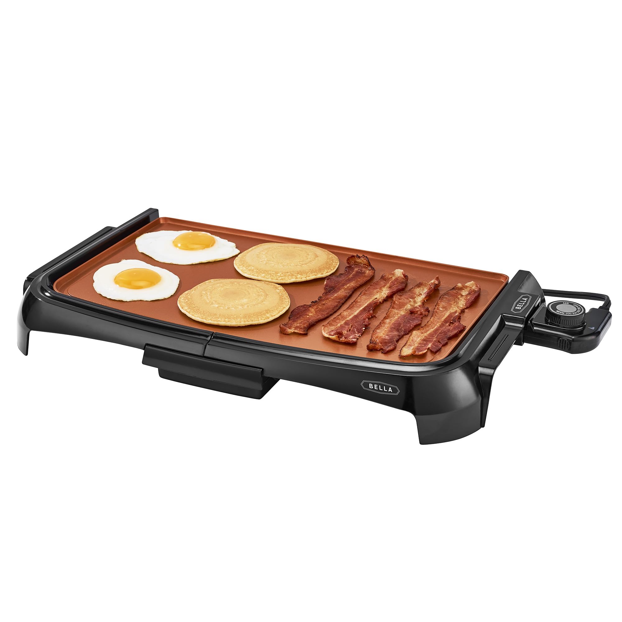 Bella Griddle Ceramic Copper Ti, Healthy-Eco Non-Stick Coating, Hassle-Free Clean Up, Large Submersible Cooking Surface, 10 X