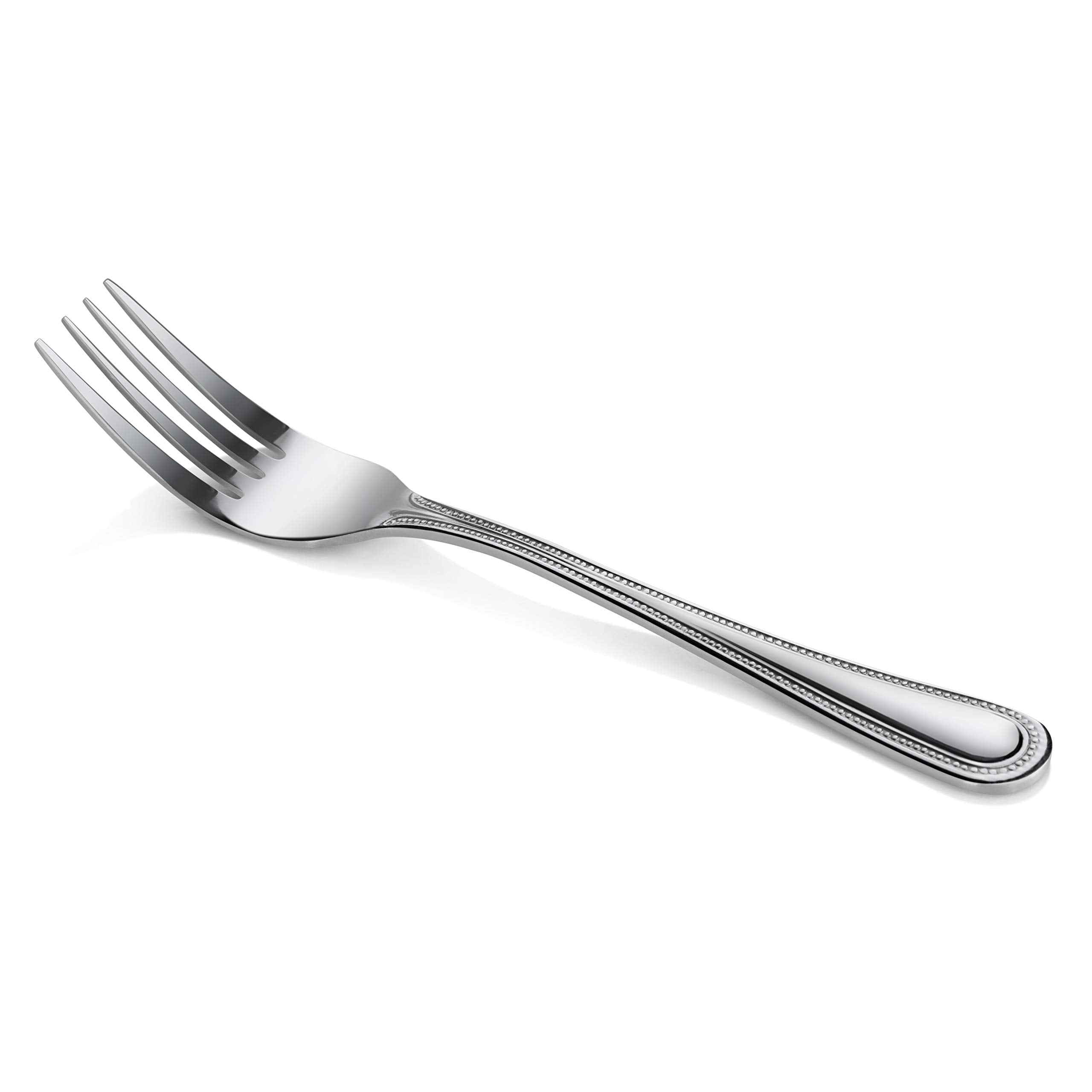 New Star Foodservice 58468 Bead Pattern 18/0 Stainless Steel, Dinner Fork 7.7-Inch Set Of 12