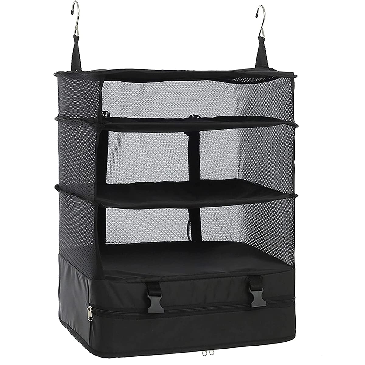 Kitwe Hanging Packing Cubes Portable Travel Closet Collapsible Compression Clothes Organizer With Built In Shelves For CarryOn 