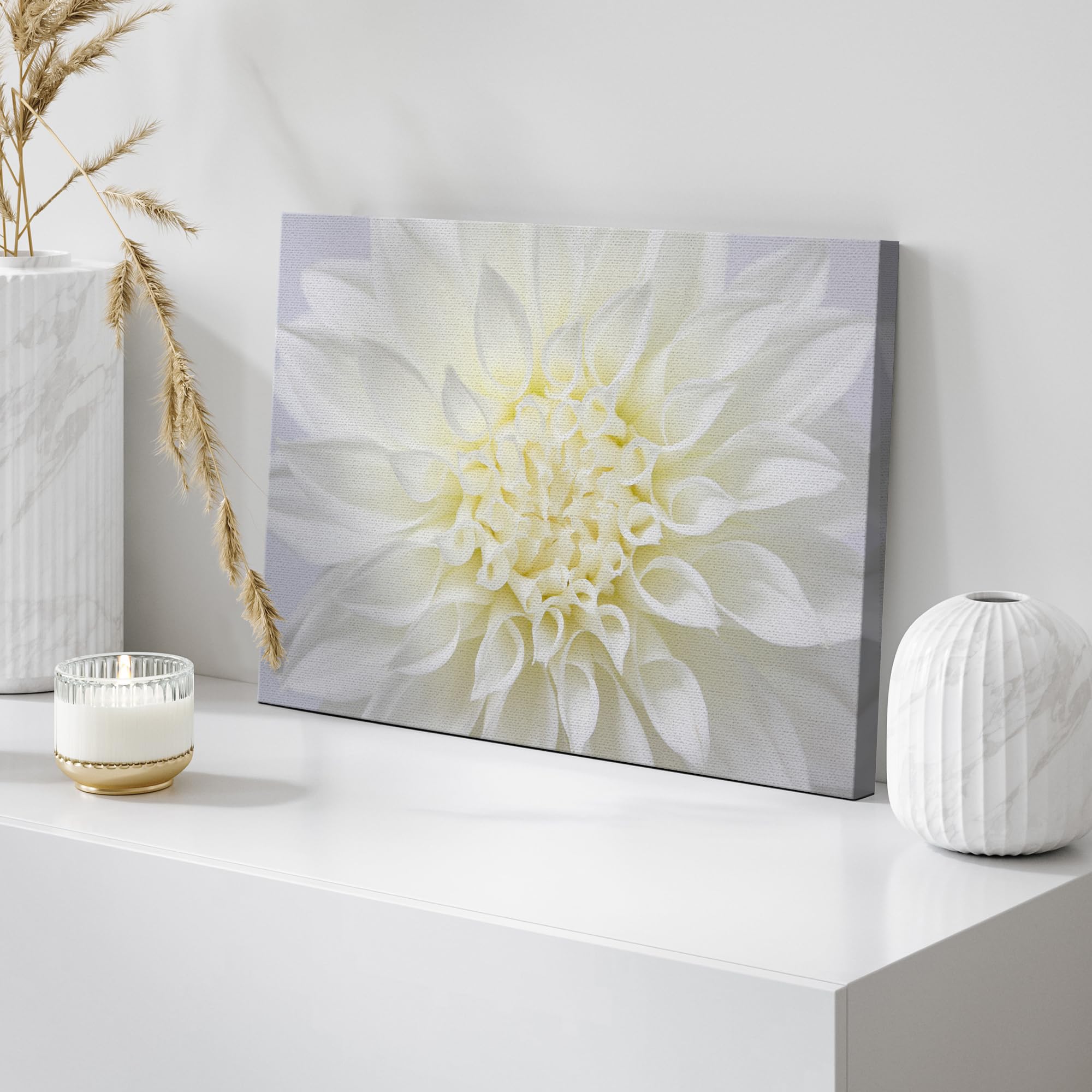 Wall26 Canvas Print Wall Art Vibrant High Contrast Detail White Flower Nature Floral Photography Realism Botanical Wilderness Ze
