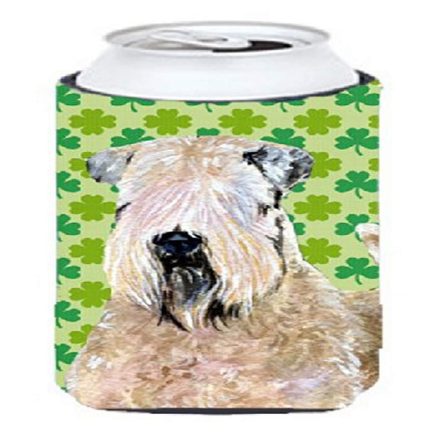 Wheaten Terrier Soft Coated St. Patrick's Day Shamrock  Tall Boy Beverage Insulator Beverage Insulator Hugger