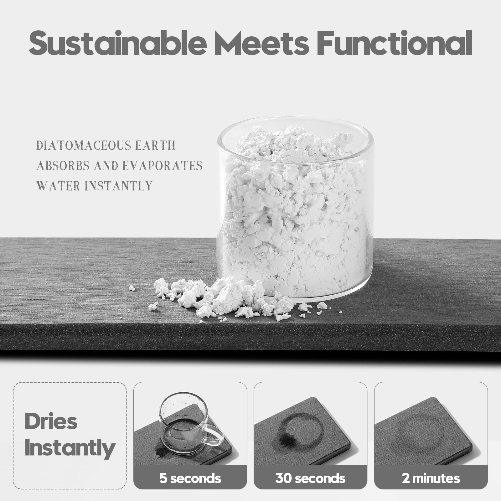Razborci 2Pcs Water Absorbing Diatomite Stone Bathroom Sink Tray, Diatomaceous Earth Kitchen Soap Holder Dish Tray, Fast Drying