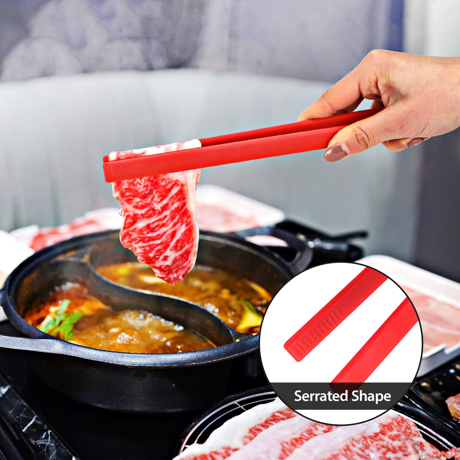 2 Pieces Silicone Trivet Tongs 11.8 Inch For Cooking Silicone Tongs Non-Stick Silicone Food Tongs Kitchen Utensils Heat Resistan