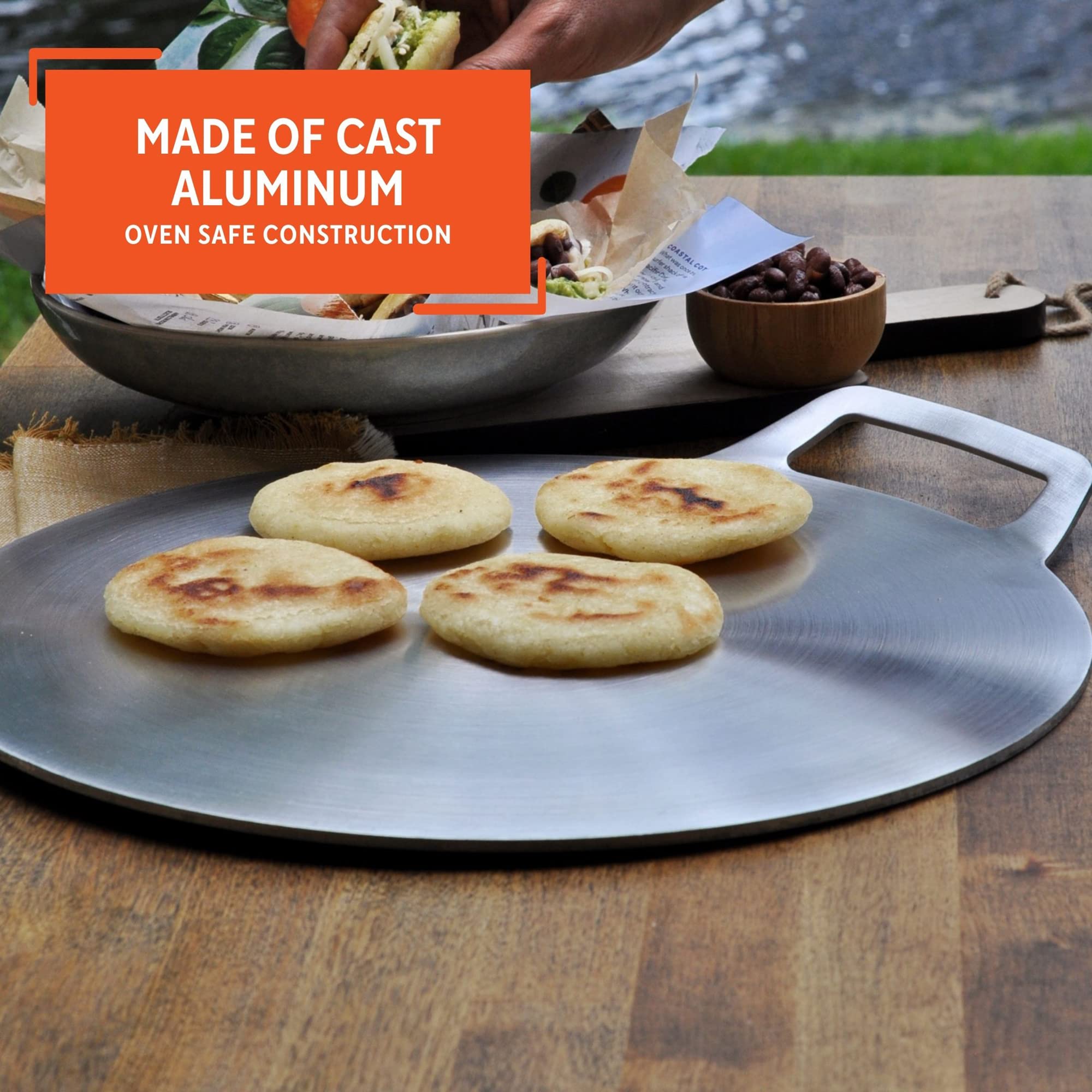 Imusa Usa Aluminum Round Budare, Single, Silver