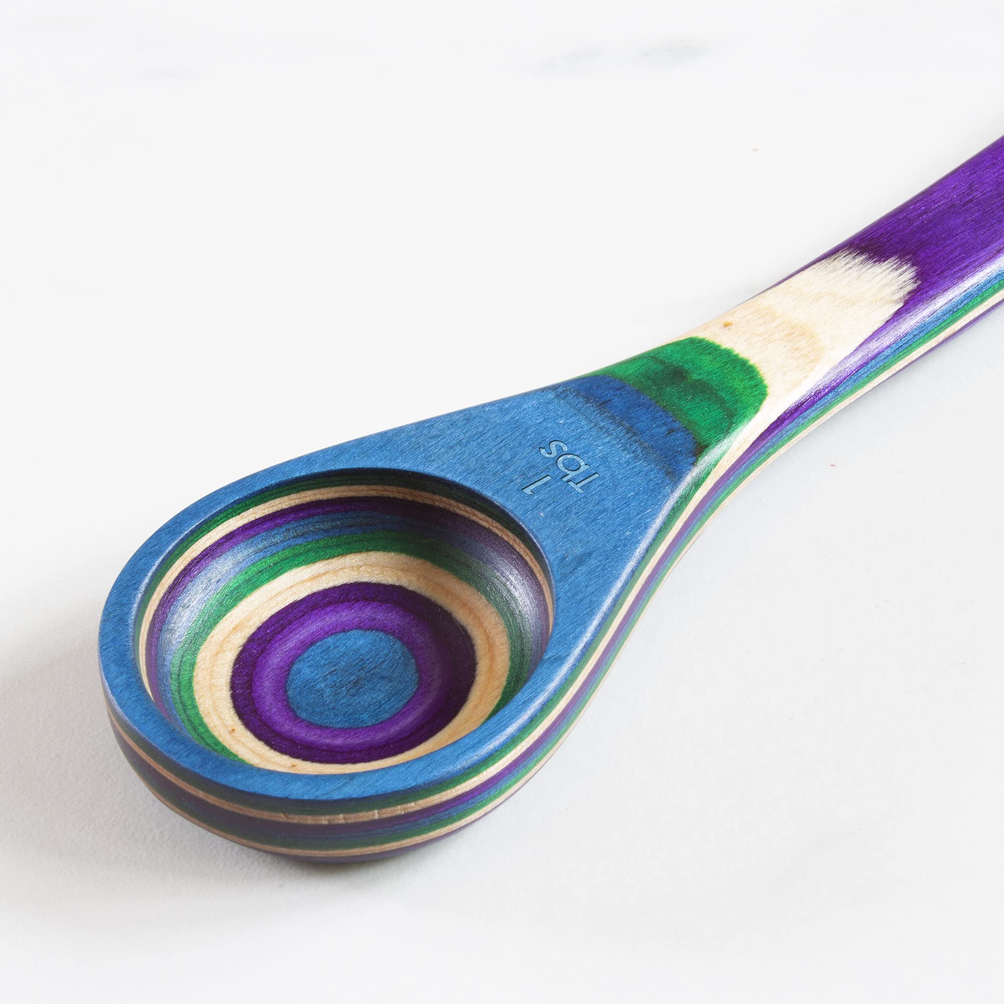 Baltique Mumbai Collection 2-In-1 Wooden Measuring Spoon With Tablespoon And Teaspoon Measurements