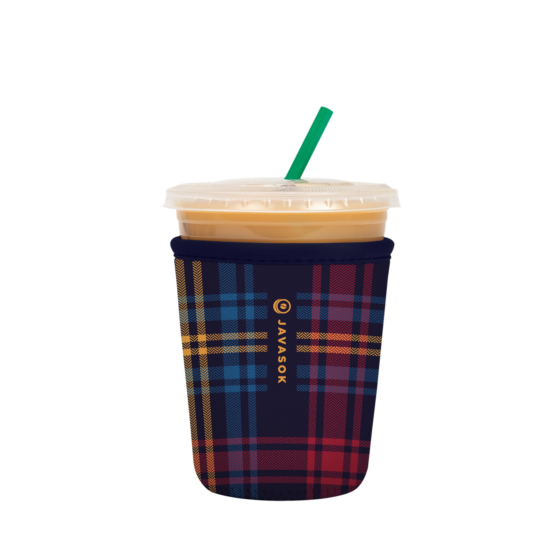 Sok It Java Sok Iced Coffee & Cold Soda Insulated Neoprene Cup Sleeve (Tartan Royale, Small: 16-20Oz)