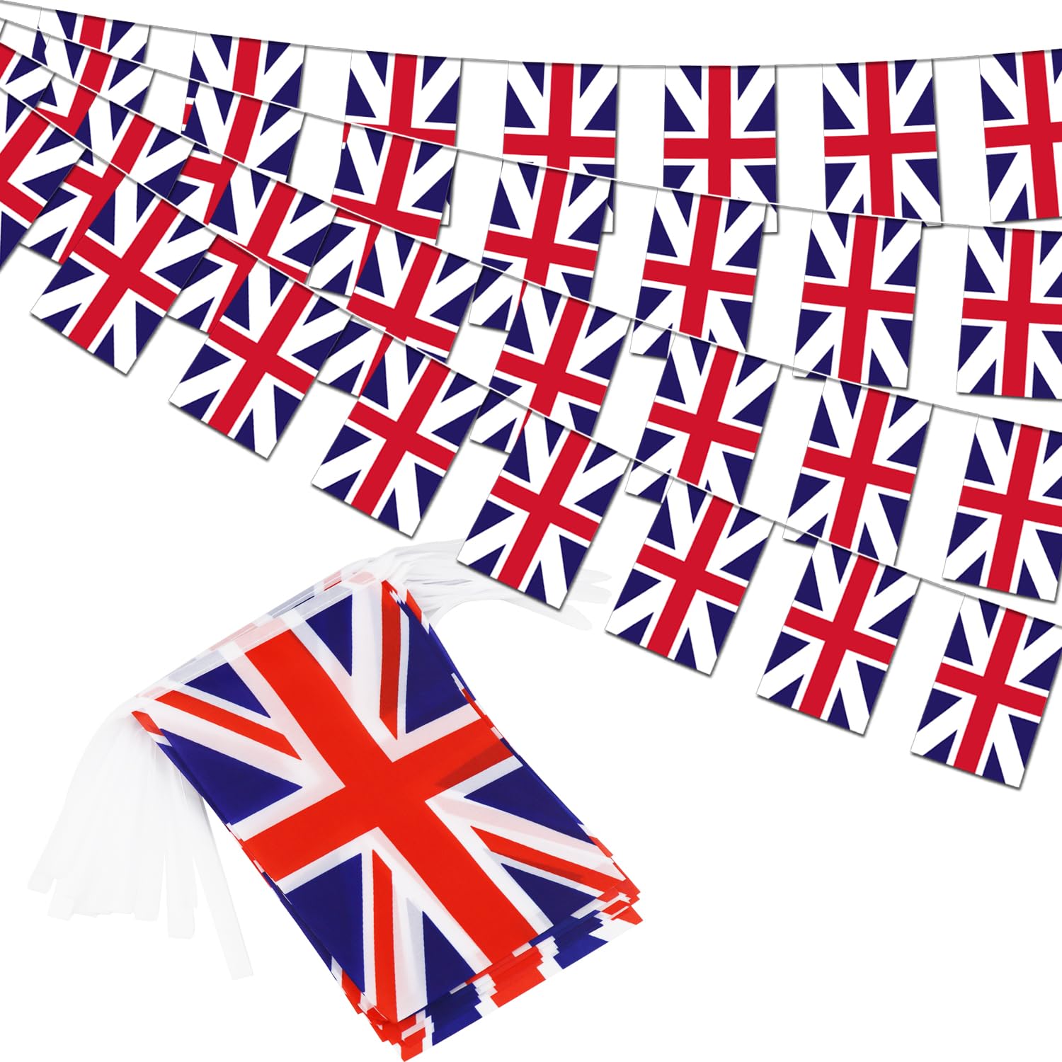 Uk United Kingdom String Flag Pennant Banner - 38 Flags, 42 Feet Small Mini British Flags Bunting Banner For Country Decoration,