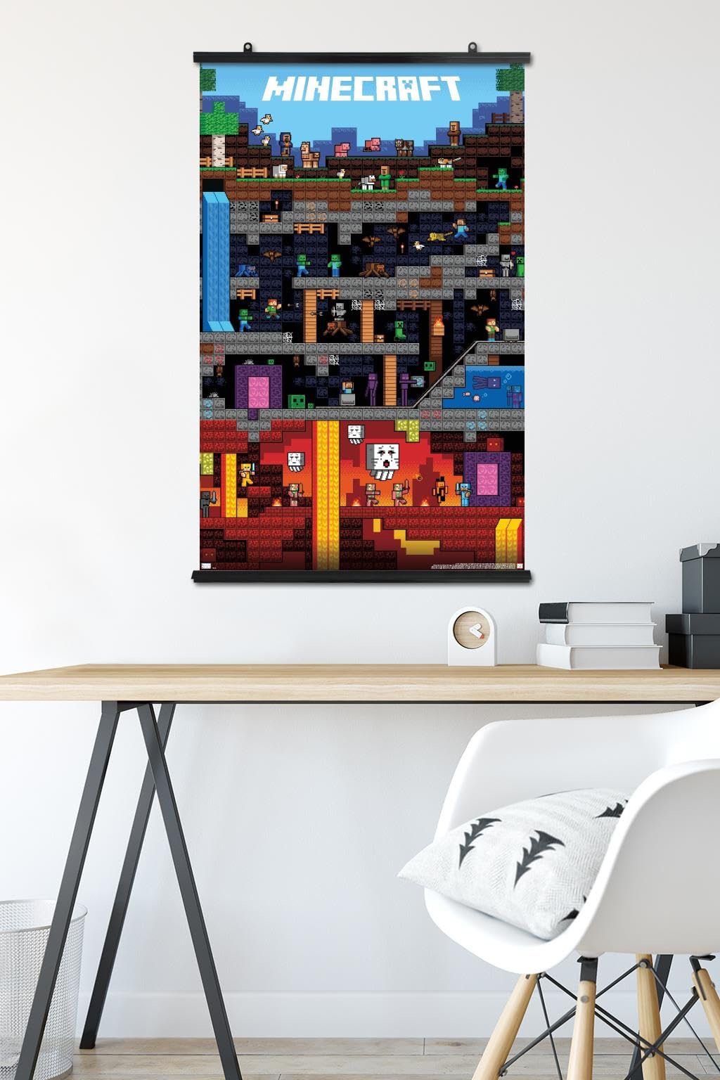 Trends International Minecraft - Worldly Wall Poster, 22.375'' X 34'', Poster & Clip Bundle