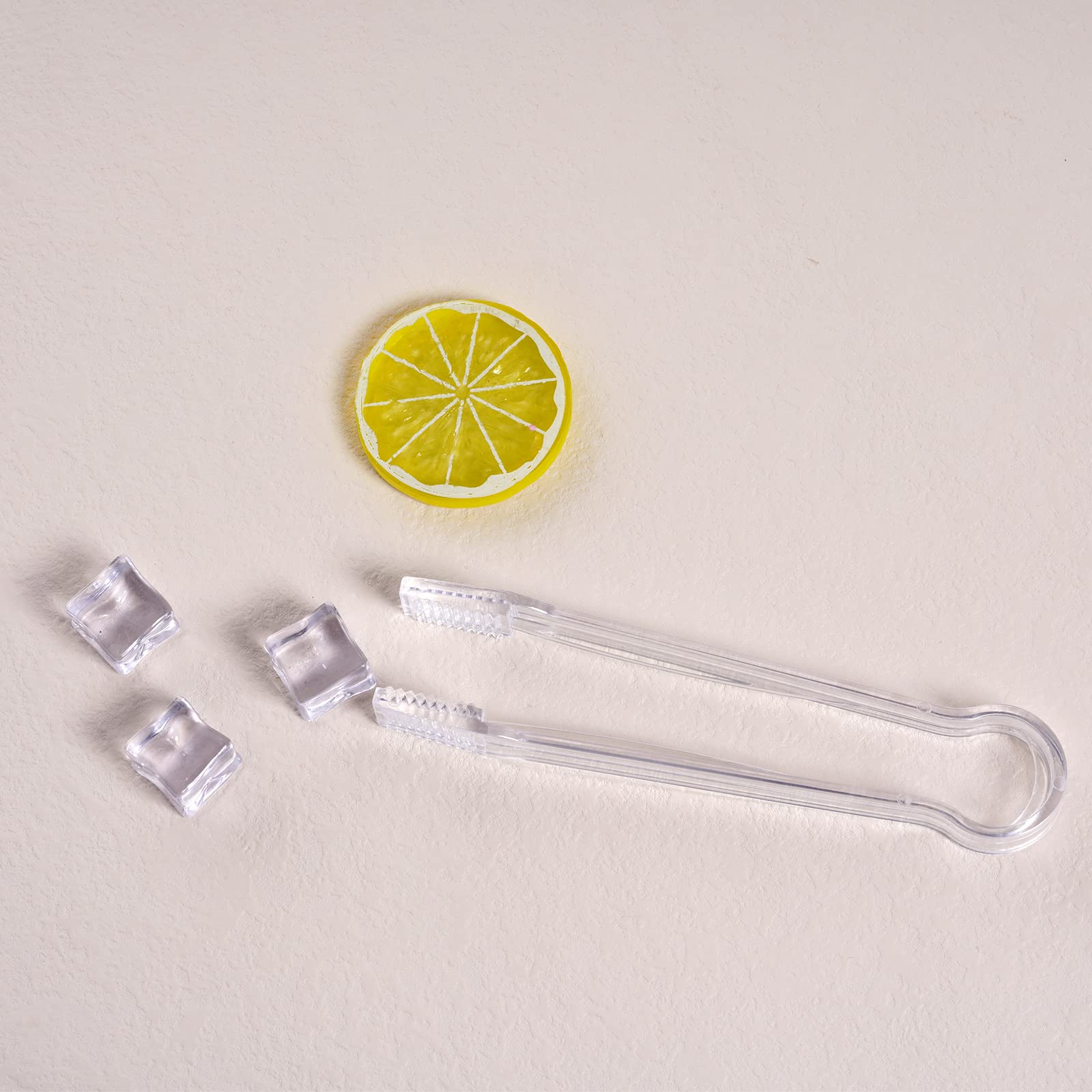 10 Pcs Plastic Buffet Serving Tongs, Clear Kitchen Tongs Mini Serving Utensil Tongs For Food Ice Salad Buffet Barbecue Cookies,