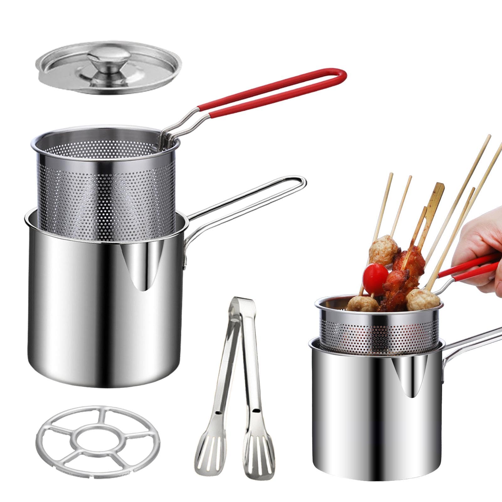 Mini Deep Fryer Set, 1.5Qt Personal Small Deep Fryer Pot