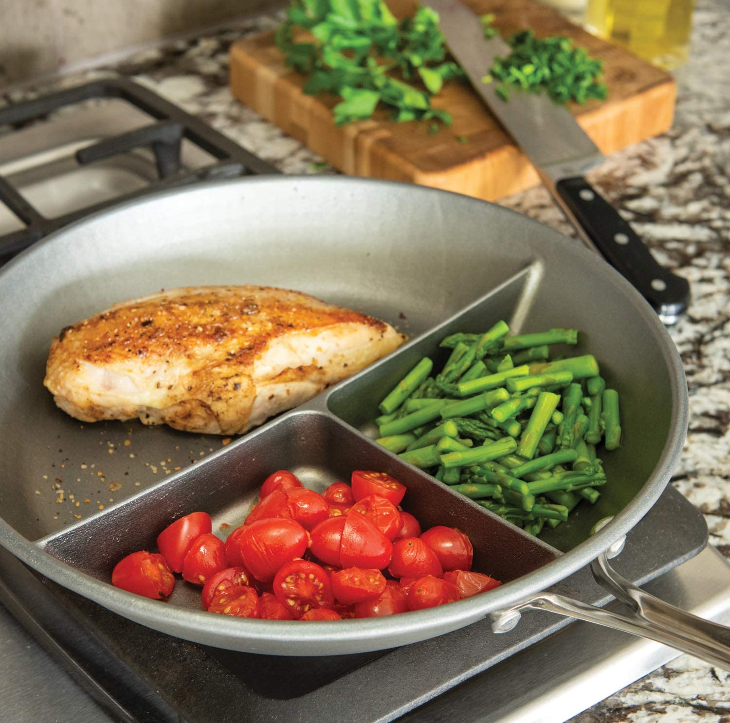 Nordic Ware - 14621 Nordic Ware Divided Sauce Pan, 3-In-1, Silver