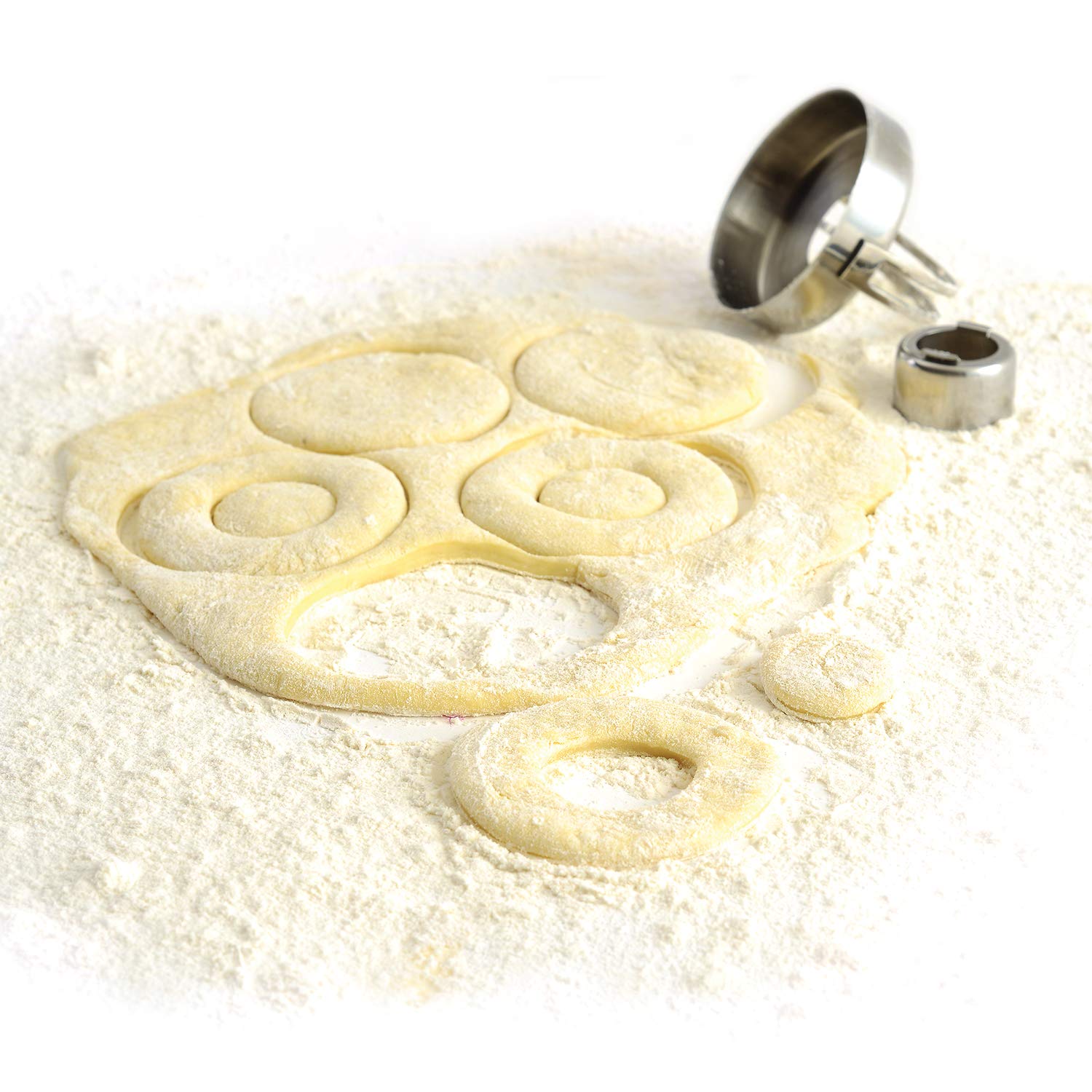 Norpro Stainless Steel Donut/Biscuit/Cookie Cutter, 2.75in/7cm, Removable Center, As Shown, Model 3496