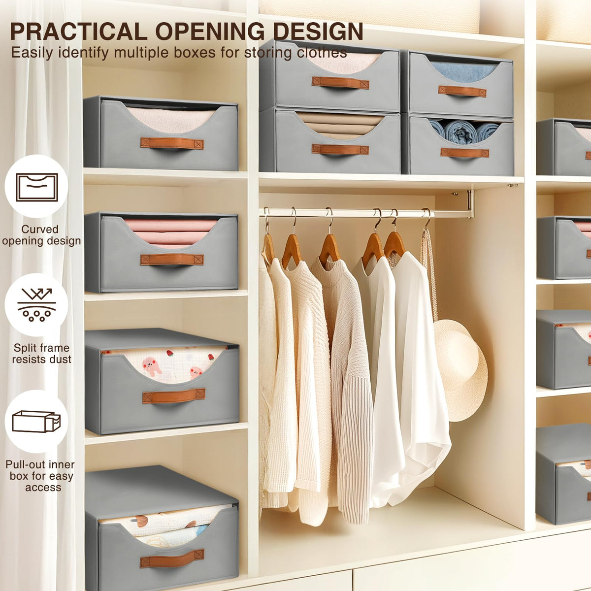 Homsorout Closet Organizers and Storage - Large Stackable Storage Bins ...