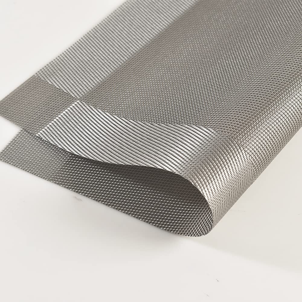 Homedge Placemat, 6 Pcs Of Non-Slip Heat Resistant Pvc Place Mats, Washable Vinyl Placemats - Silver/Gray