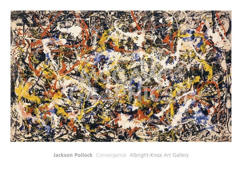 Convergence Abstract Expressionism Art Print By Jackson Pollock, Overall Size: 28X40, Image Size: 36.5X21.75