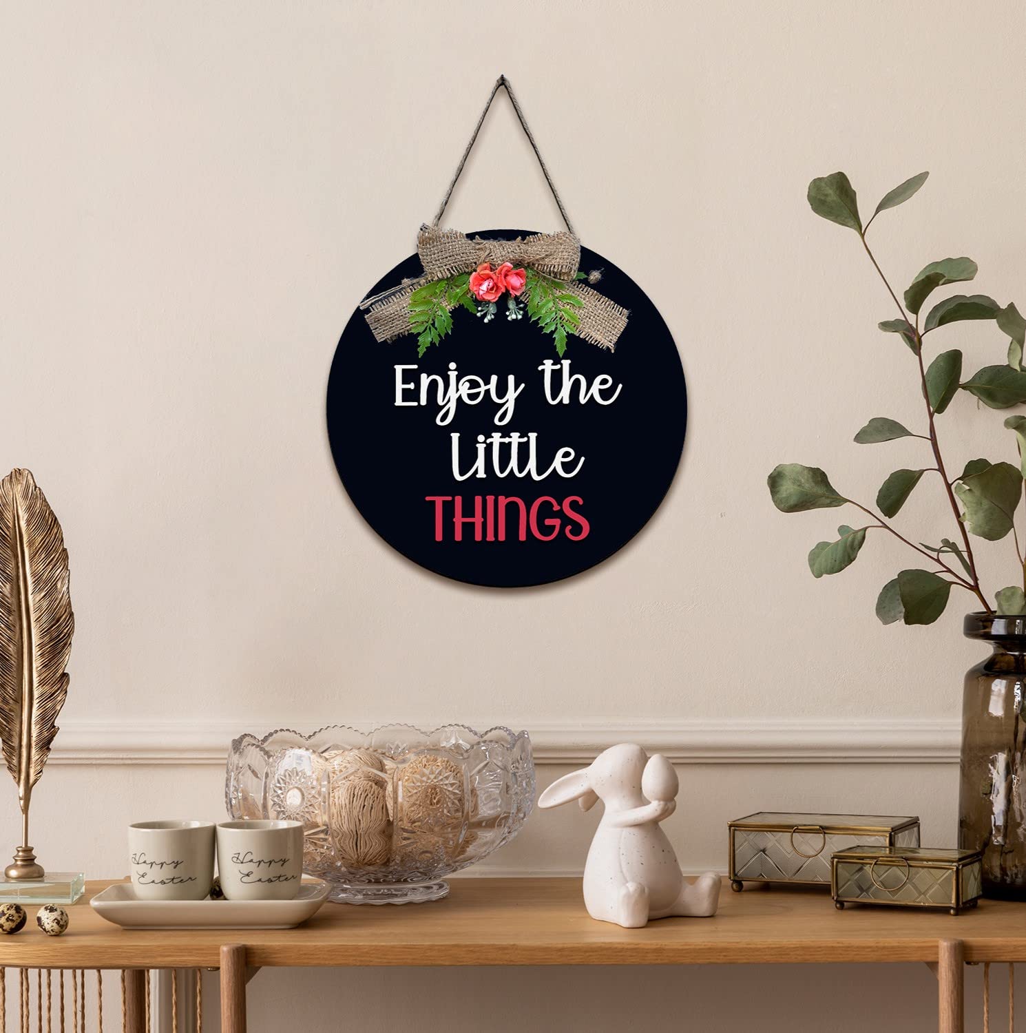 Chalk My Theme Enjoy Little Things Home Decor Wall Hanging Frame Board For Kitchen, Living Room, Study Room, Office, Cafe, Resta