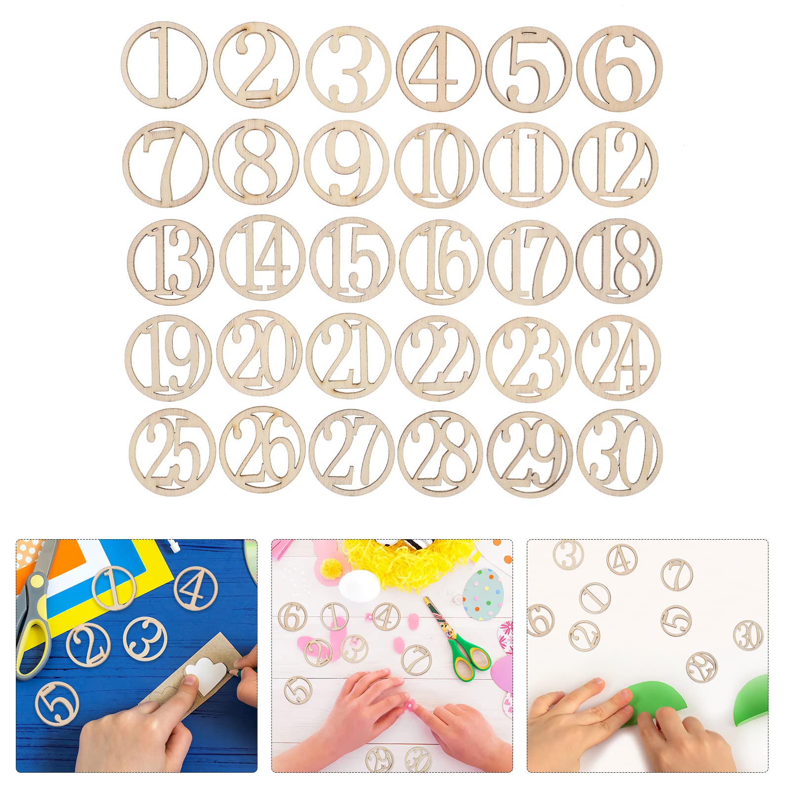 30pcs Unfinished Craft Decor Numbers Ideal Home Store Party Decorations