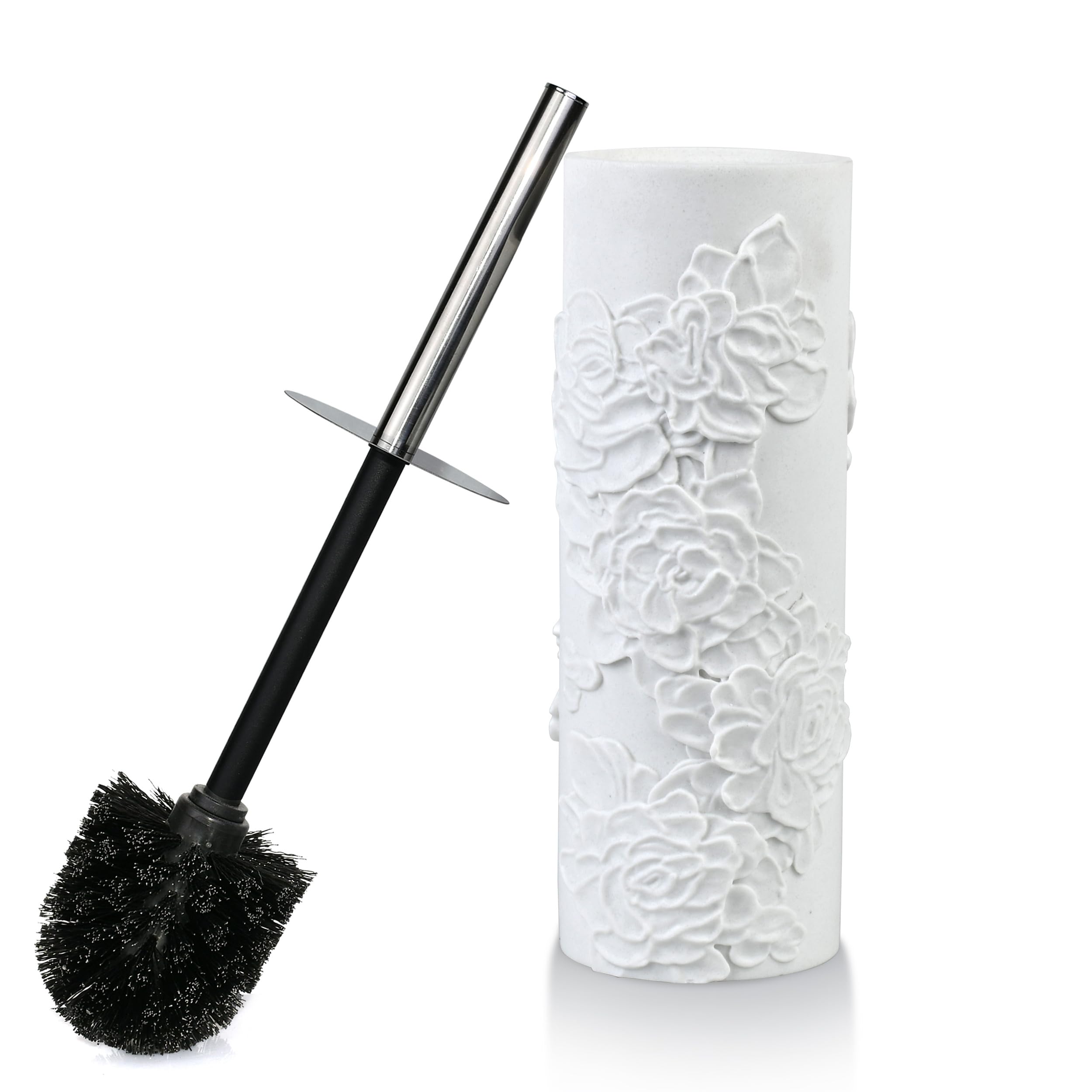 Indecor Home Toilet Brush and Holder Set for Bathroom, Stylish and Durable Cleaning Tool with Modern Design, Compact for Efficie