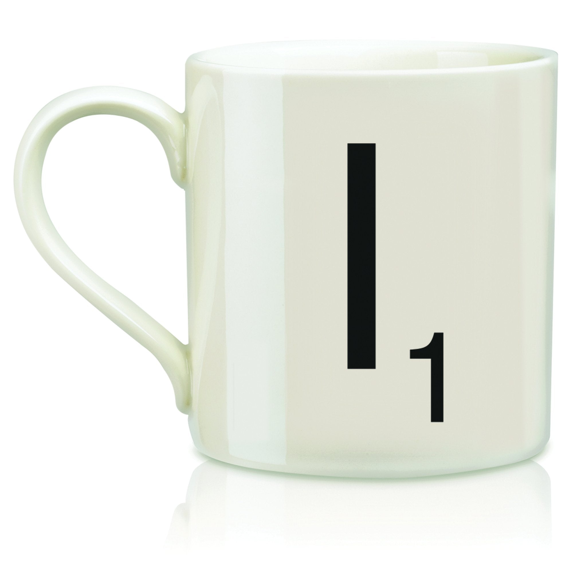 Scrabble Letter Ceramic I Scrabble Mug, Cream/Black (14 Ounces)