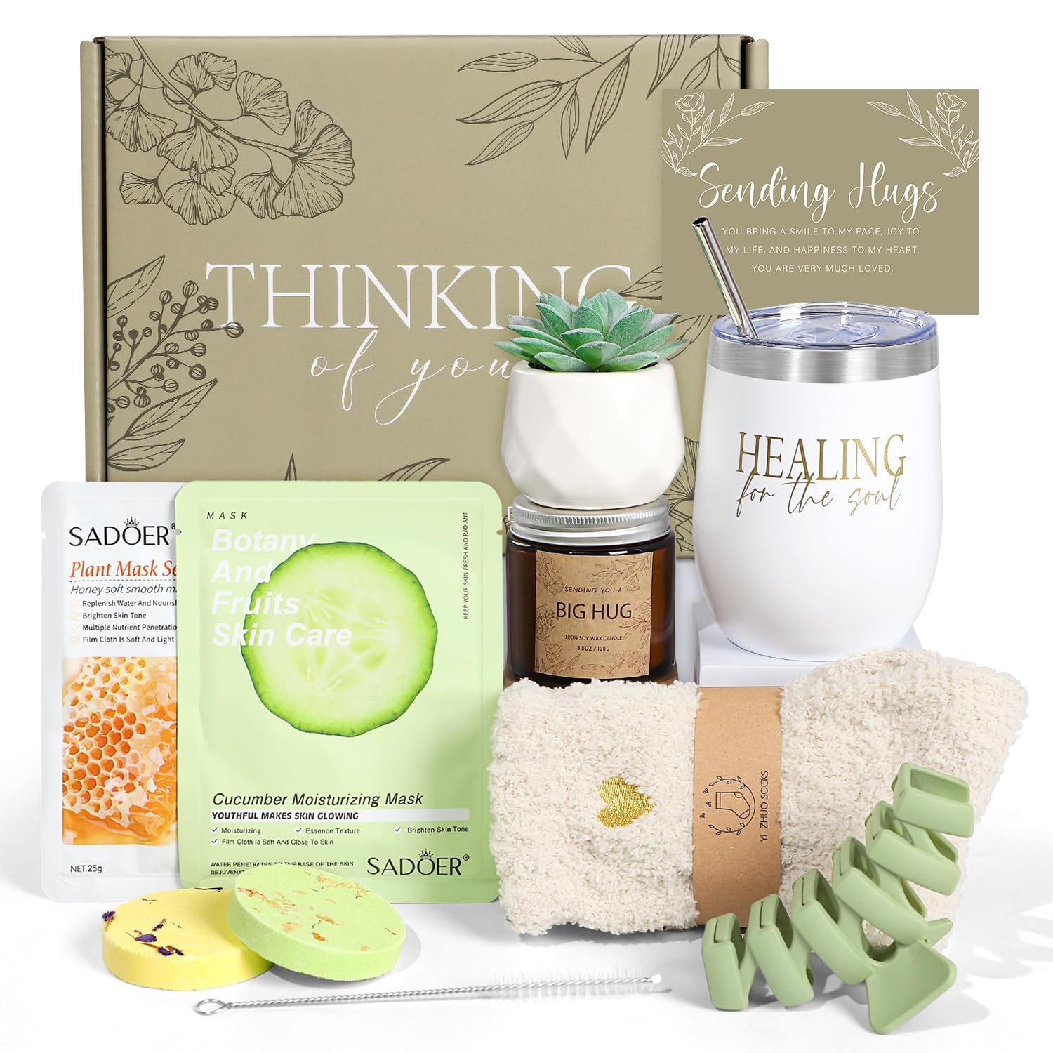 Thinking of You Care Package for Women - Get Well Soon Gift Basket for Sick Friend After Surgery Gifts Feel Better Gifts for Wom