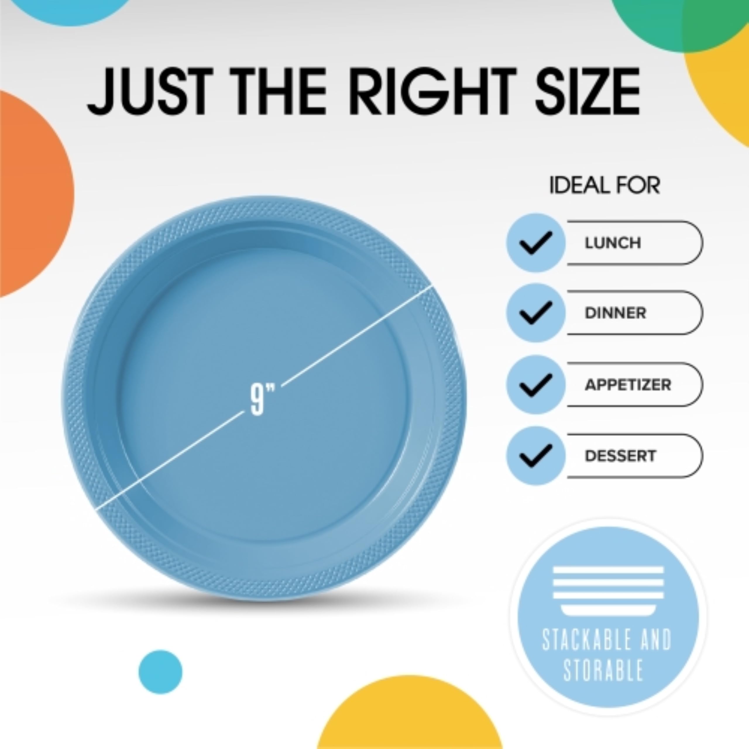 Exquisite Light Blue Plastic Plates For Party 9 Light Blue Disposable Plates For Party Supplies 100 Pcs Disposable Dinner Plat