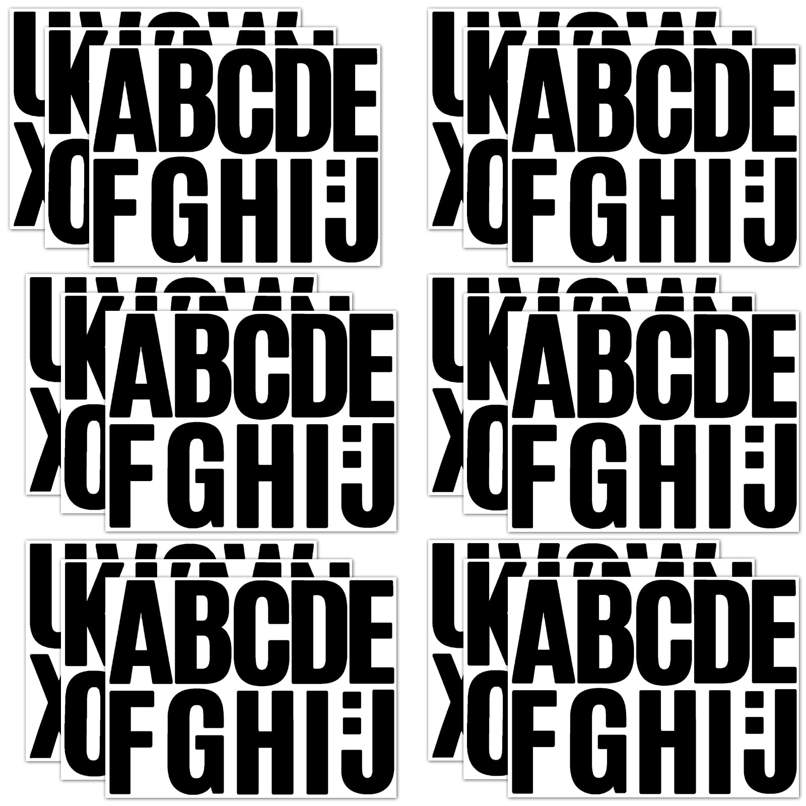 18 Sheets Capital Letter Stickers, 4 Inch Large Sticky Waterproof Alphabet Sticker Self Adhesive Letters Stickers Stick On Scrap