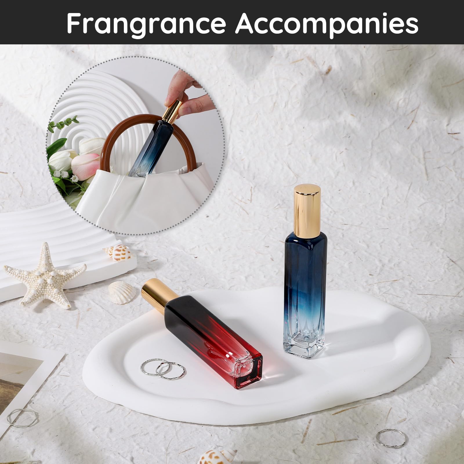 Segbeauty 0.5Oz Travel Glass Perfume Bottles, 2 Packs Mini Perfume Atomizer, 15Ml Refillable Cologne Sprayer Bottles, Empty Spra