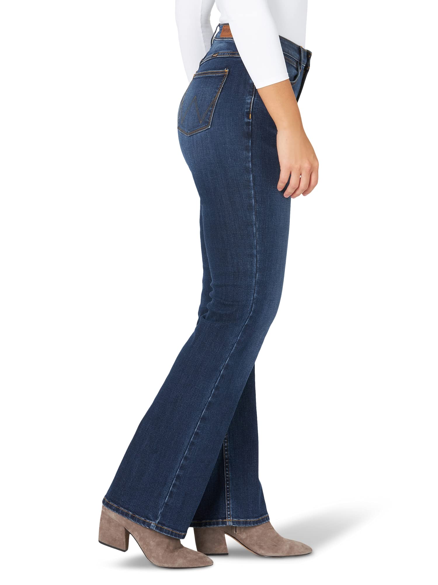 Wrangler Womens High Rise True Straight Fit Jeans, Stockton, 4 30 Us